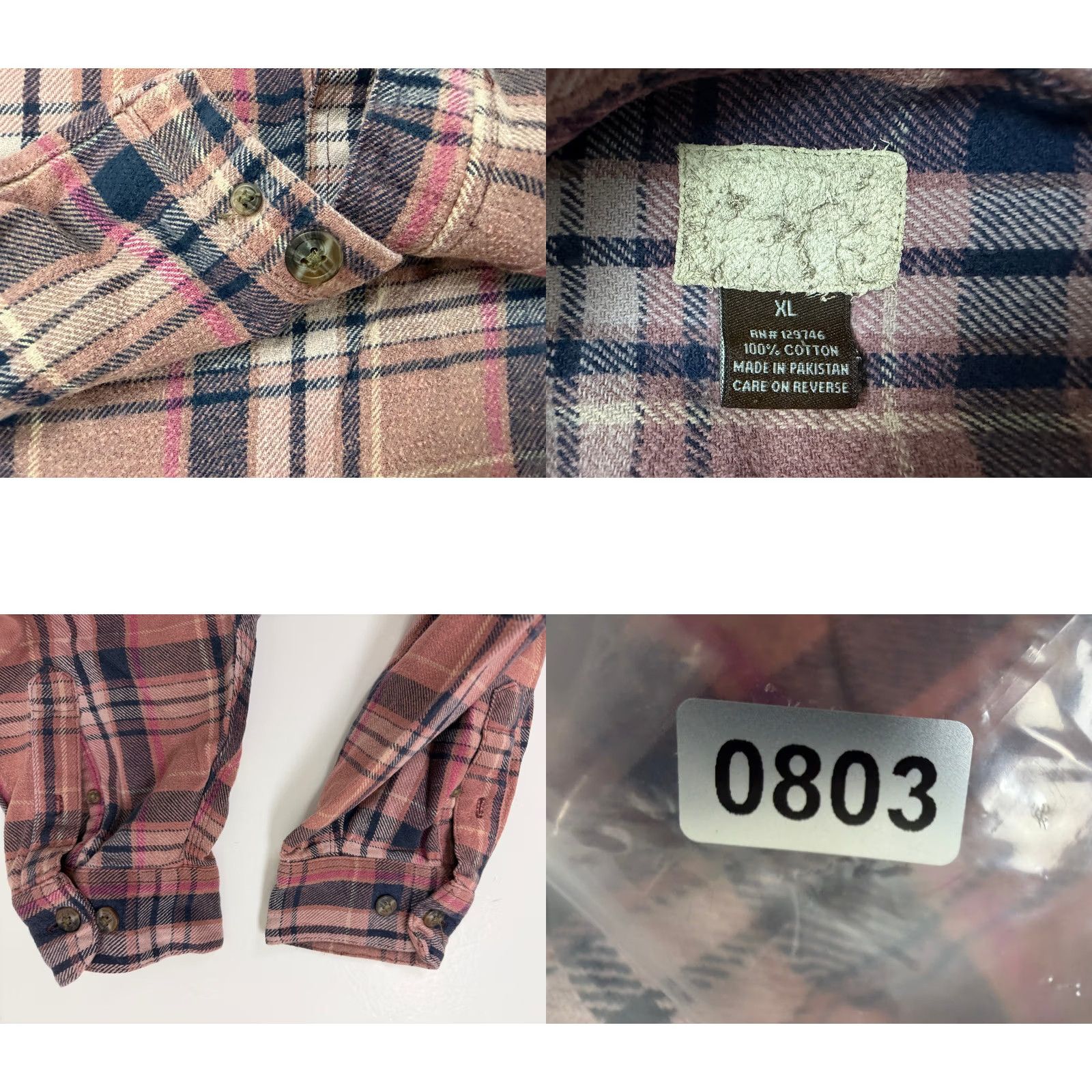 Vintage VINTAGE Heavyweight Flannel Shirt Men XL Dusty Rose Plaid Rugged Work Outdoors Size US XL / EU 56 / 4 - 9 Thumbnail