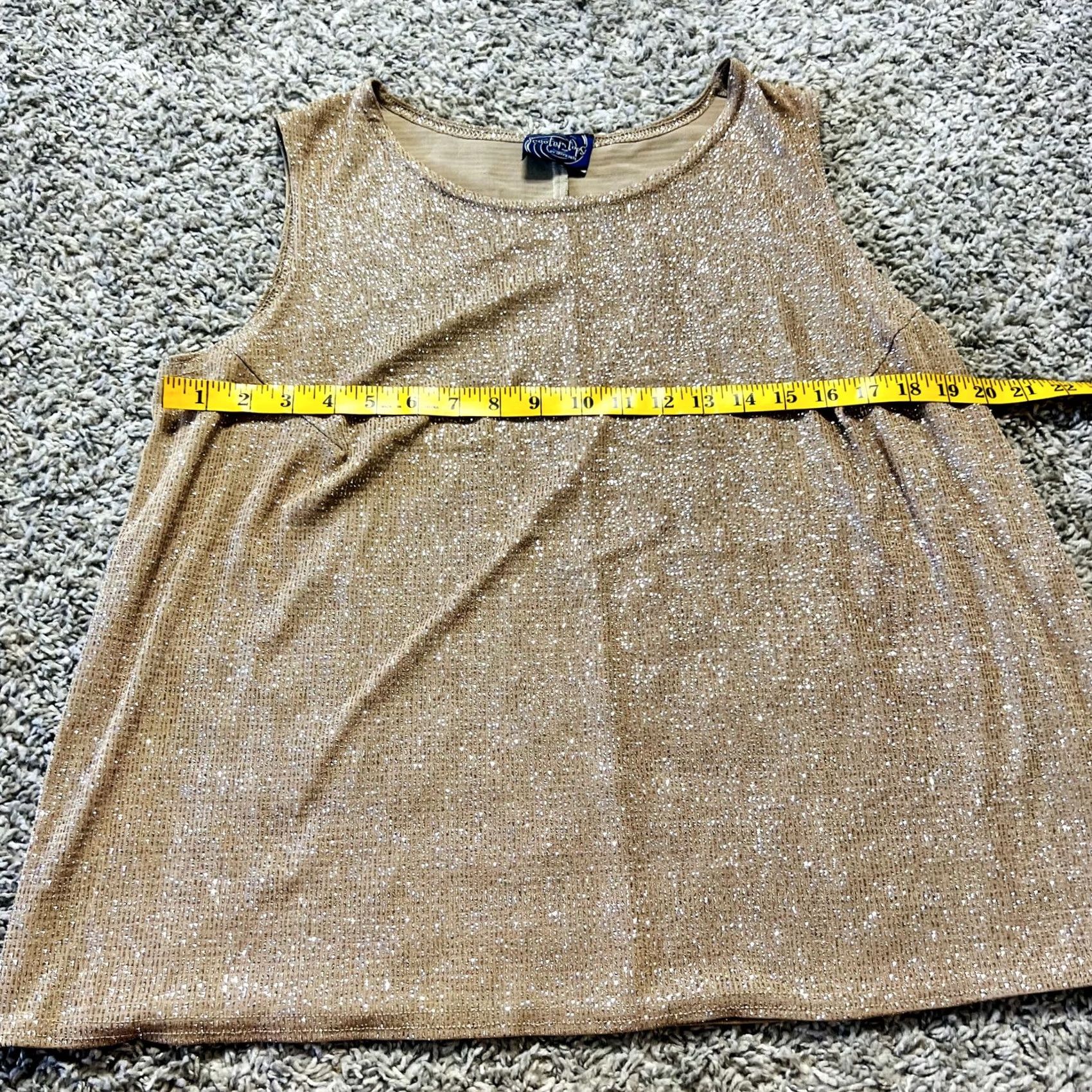 Vintage VINTAGE Scooter Tops by Onyx Nite Sleeveless Shimmery Tank Top Casual Party Gold Women L Tank Sleeveless Scoop Neck Pullover Baggy? Size L / US 10 / IT 46 - 2 Thumbnail