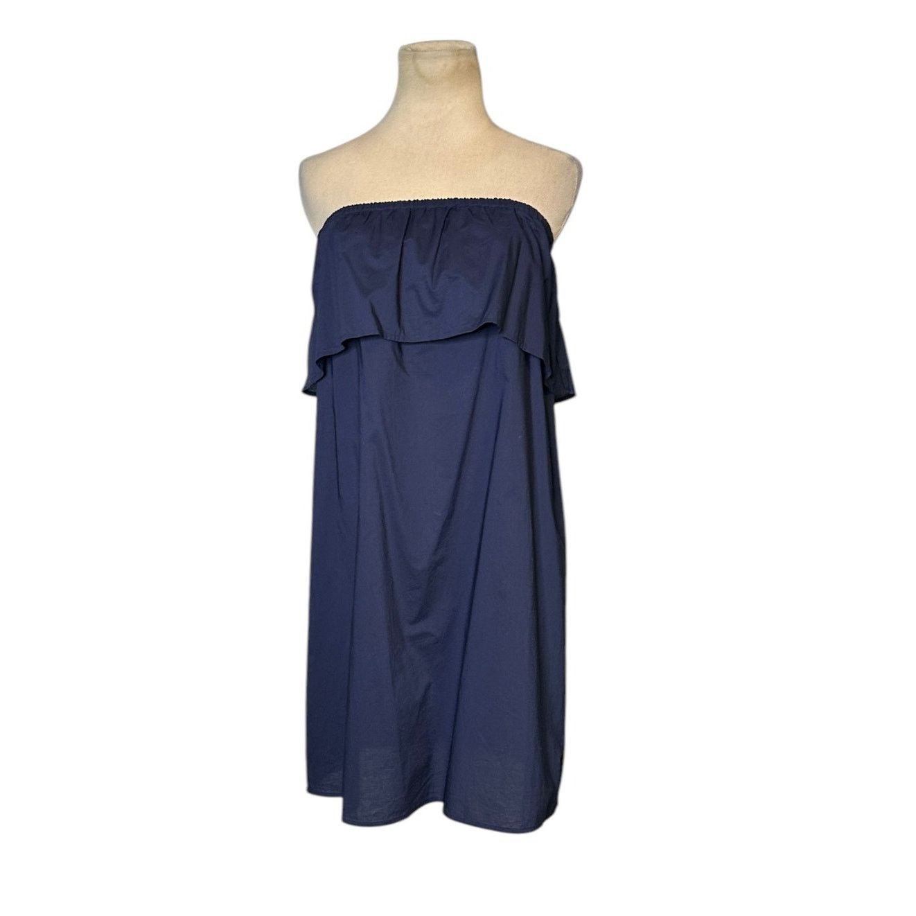 Uniqlo Uniqlo navy blue ruffled neck mini dress size Small Size S / US 4 / IT 40 - 12 Thumbnail
