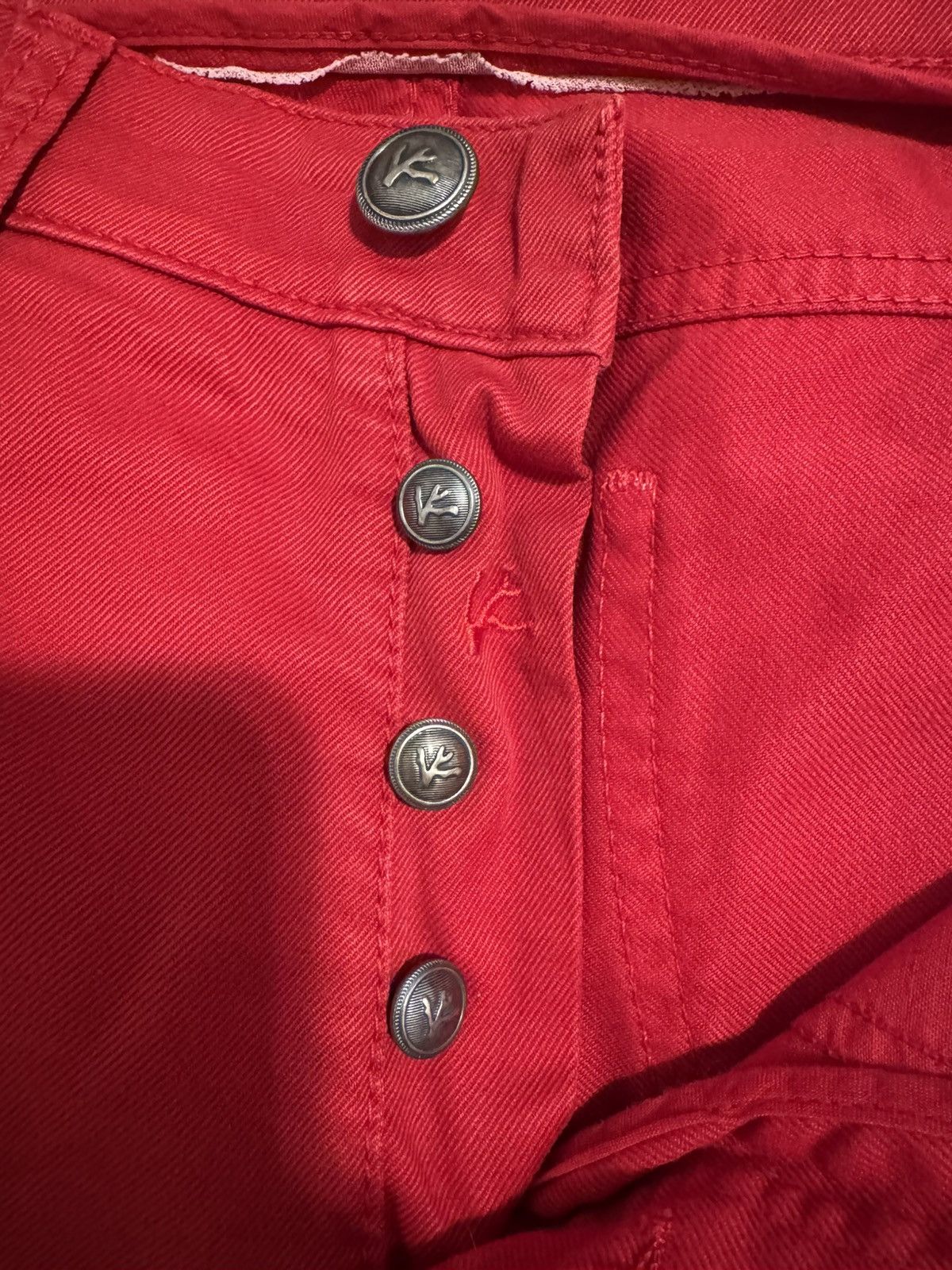 Isaia Red Button Fly Denim Jeans Size US 30 / EU 46 - 5 Thumbnail
