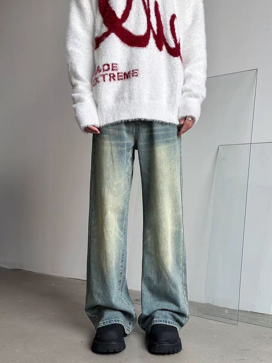 Japanese Brand × Jean Street yellow clay dye washed baggy jeans Size US 32 / EU 48 - 2 Thumbnail