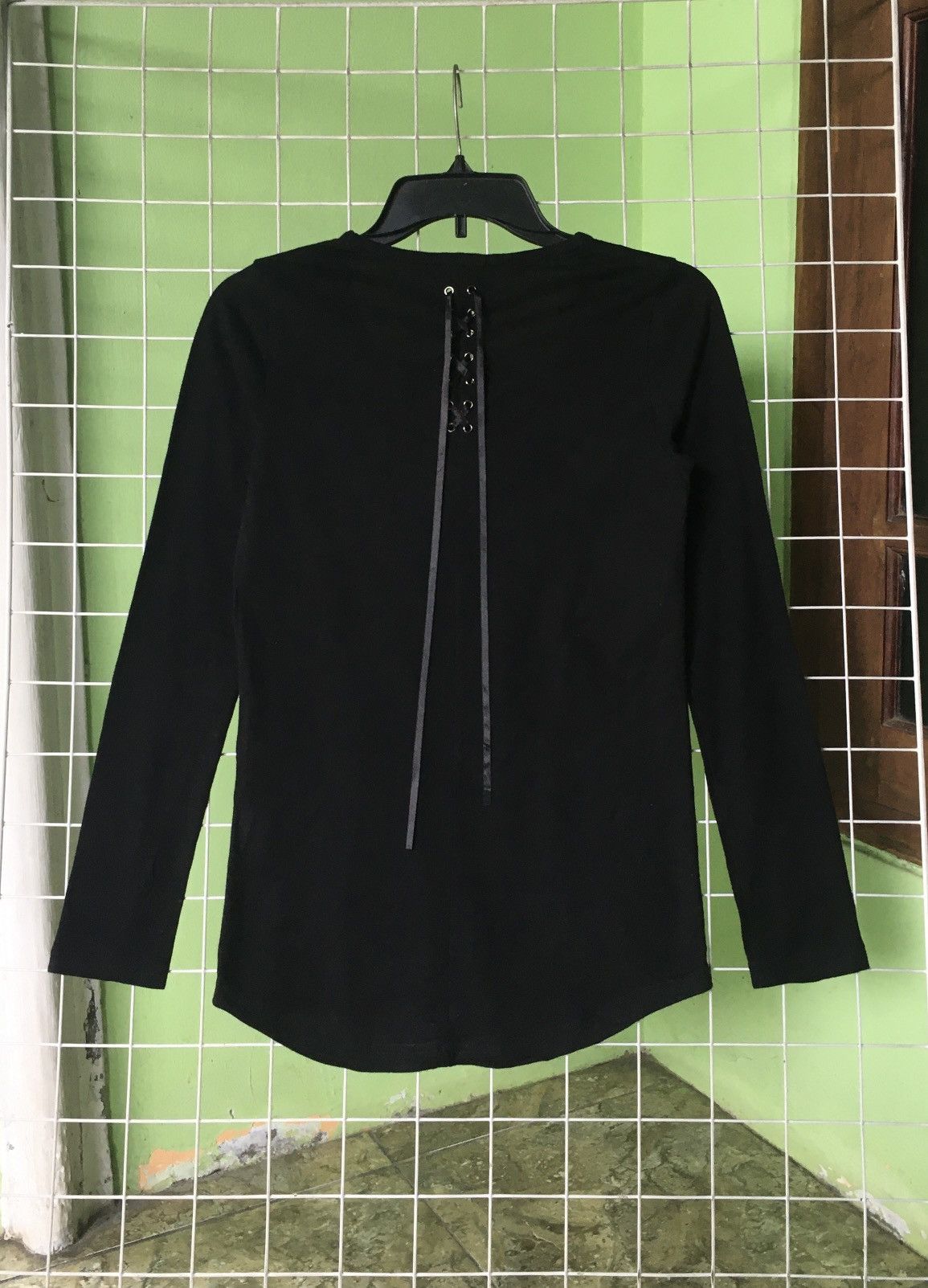 If Six Was Nine Black Peace Now Cross Lace Up Longsleeve Size M / US 6-8 / IT 42-44 - 3 Thumbnail