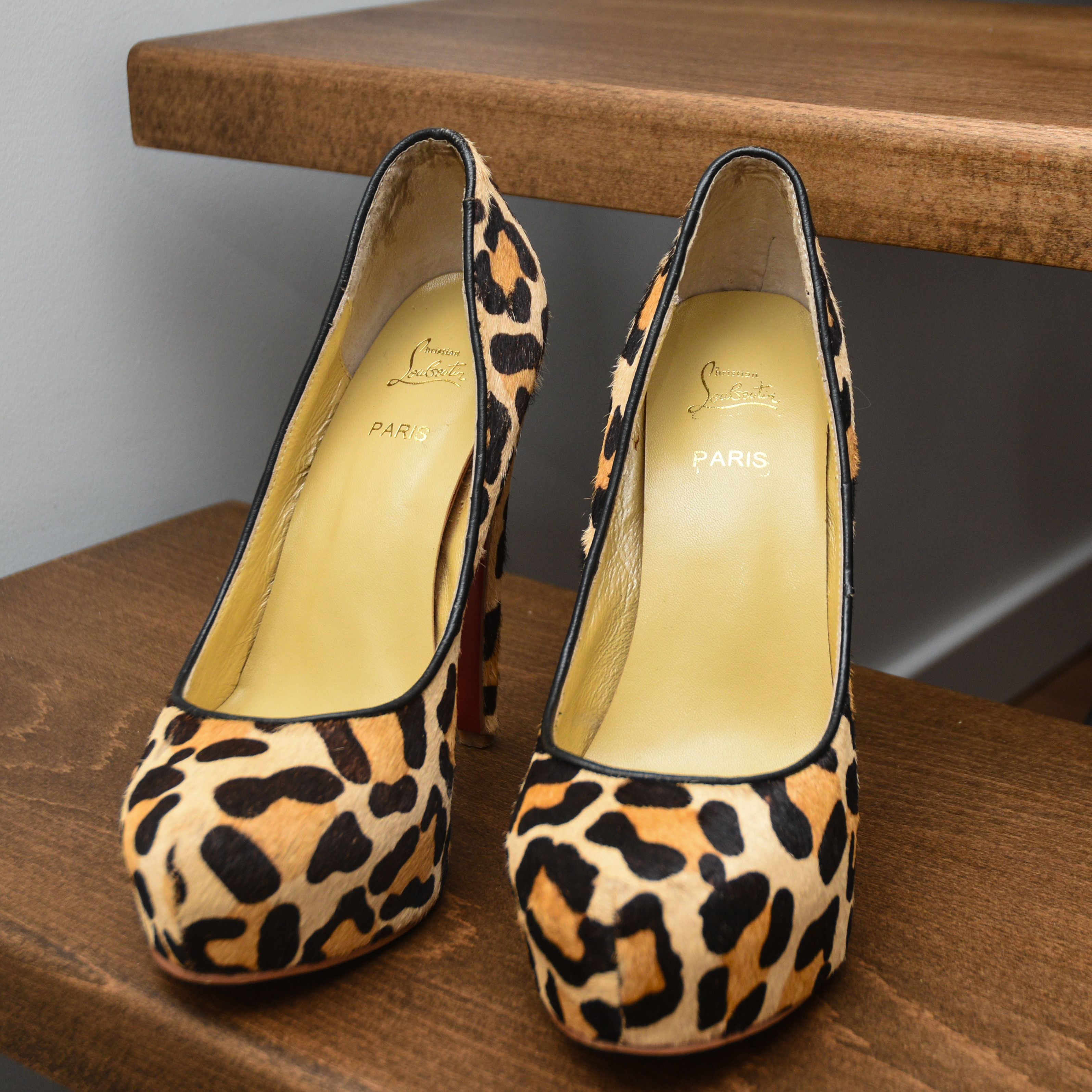 Christian Louboutin Christian Louboutin Leopard Calf Hair Platform Pumps Heels Size US 9 / IT 39 - 4 Thumbnail