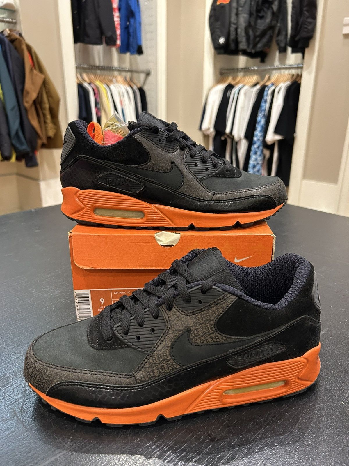 Nike Nike Air Max 90 Powerwall Black Orange Size US 9 / EU 42 - 1 Thumbnail