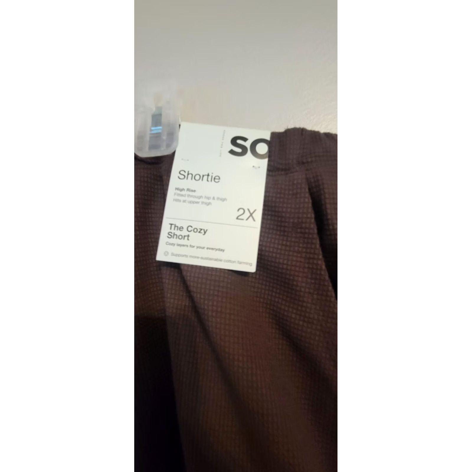 Vintage SO Brown Waffle Knit Shorts 2X NWT Elastic Waist Stretchy Casual Cozy Sweat Size 40" / US 18 - 3 Thumbnail