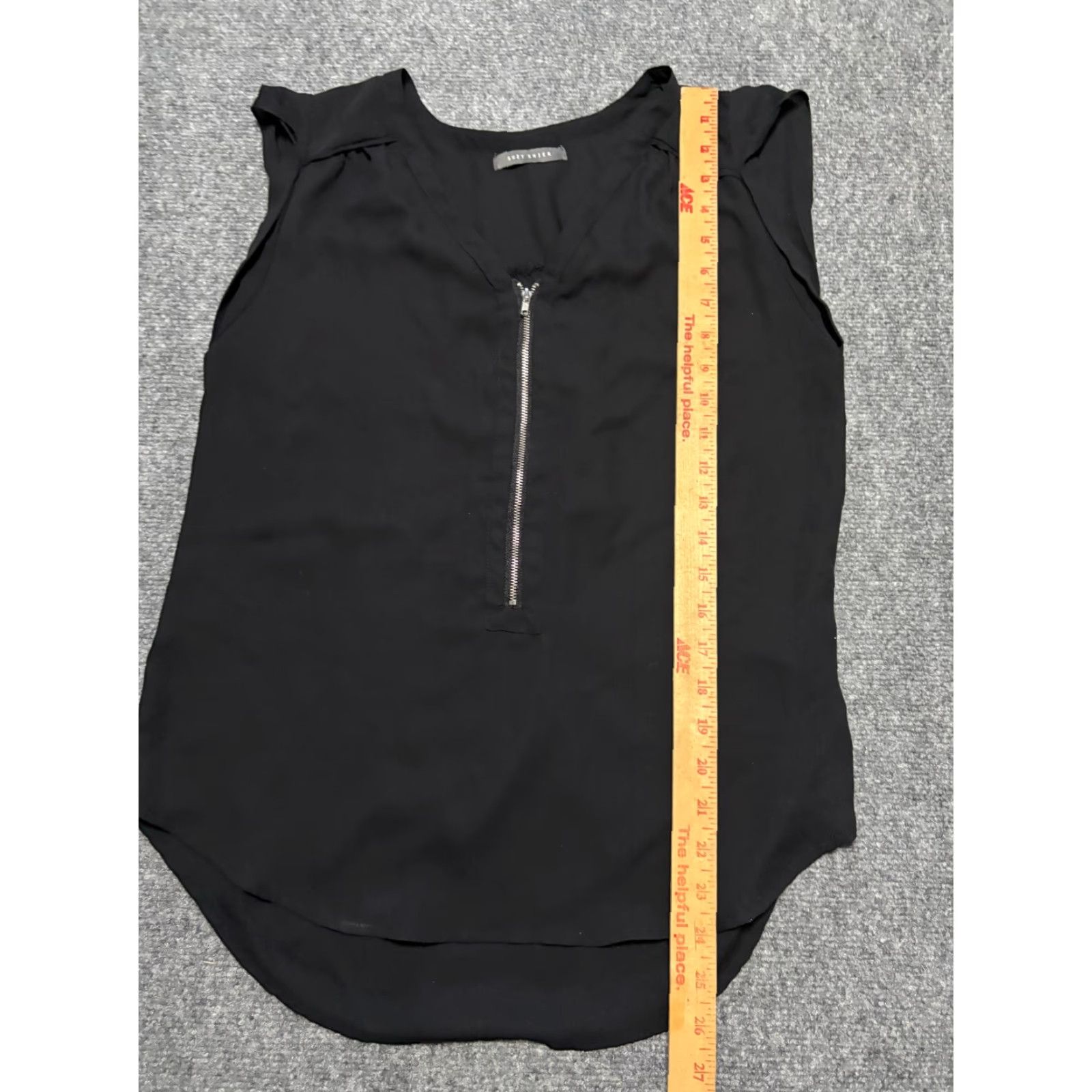 Vintage Suzy Shier Blouse Womens Medium Black Sleeveless Half Zip Lightweight Easy Care Stretch Regular Shirt Casual Workwear Size M / US 6-8 / IT 42-44 - 2 Thumbnail