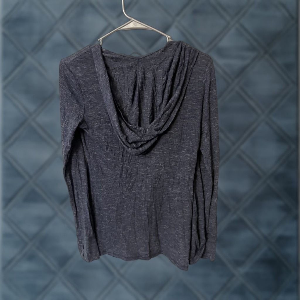 Athleta Athleta Womens XS Twist Front Plunge Hooded Pullover Top Heathered Blue Size XXS / US 00 / IT 34 - 1 Thumbnail
