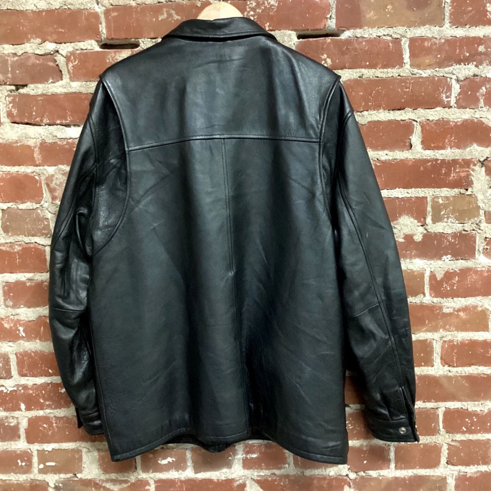 Vintage VTG Wilsons Leather Bomber Jacket Mens Black Long Sleeve Size L Size US L / EU 52-54 / 3 - 2 Thumbnail
