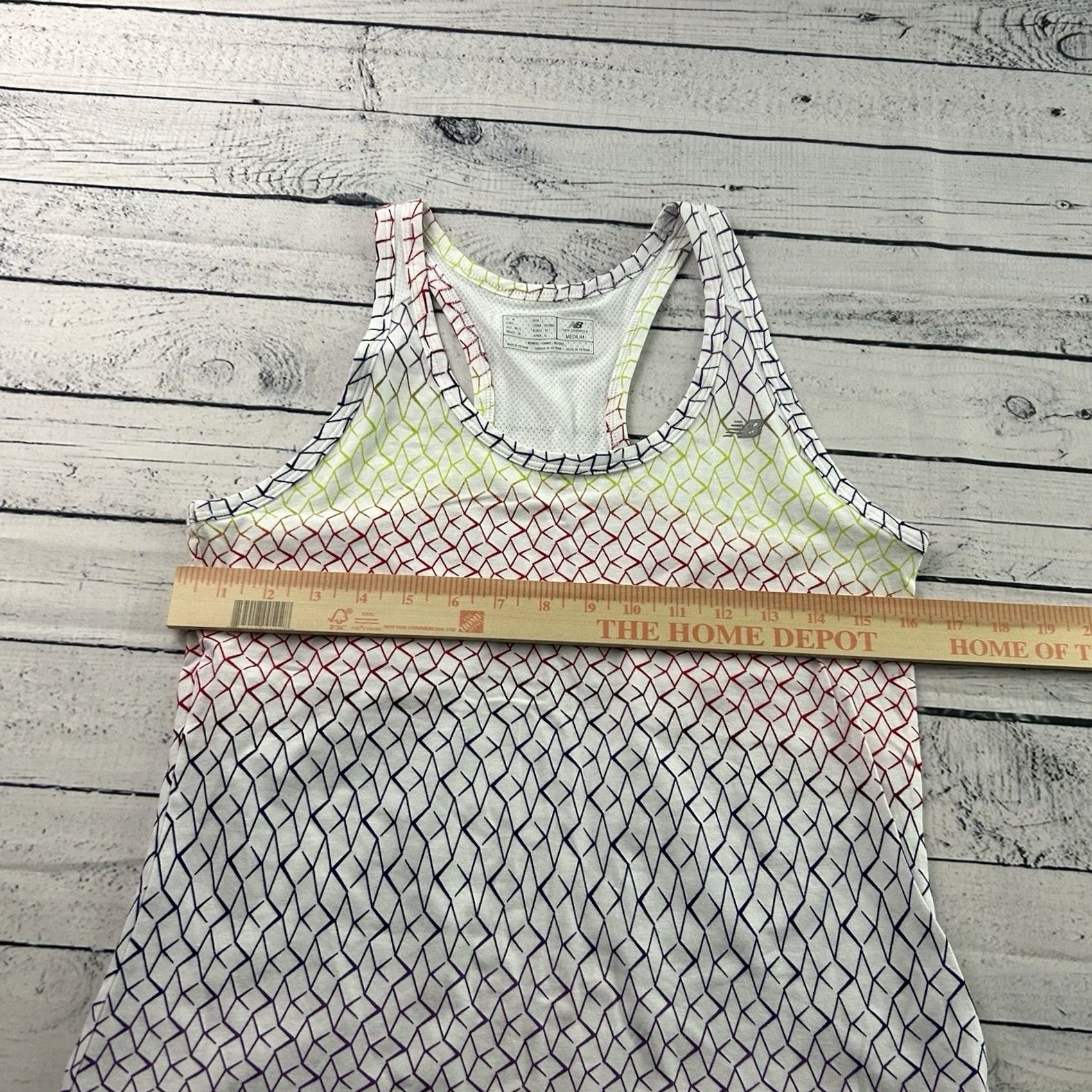 New Balance New Balance Multicolor Geometric Racerback Running Singlet Tank Top Womens M Size M / US 6-8 / IT 42-44 - 5 Thumbnail