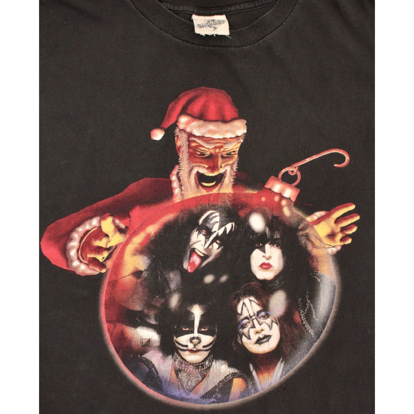 Vintage VINTAGE Cronies Men's Shirt XL Black 90s Kiss Christmas TShirt Santa Kissmas Psycho Graphic Tee Mens Size US XL / EU 56 / 4 - 3 Thumbnail