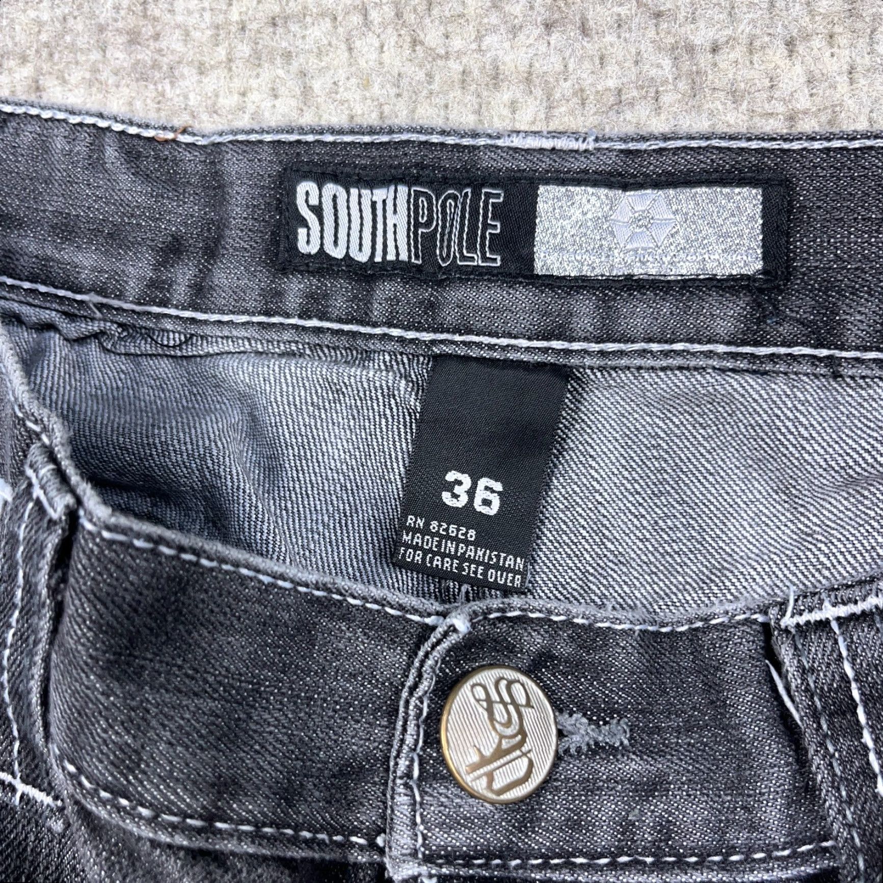 Southpole VINTAGE Southpole Jeans Men 36x29 Gray Denim Baggy Loose Fit 5-Pocket Wide-Leg Work Grunge jeans Mens Size US 36 / EU 52 - 5 Thumbnail