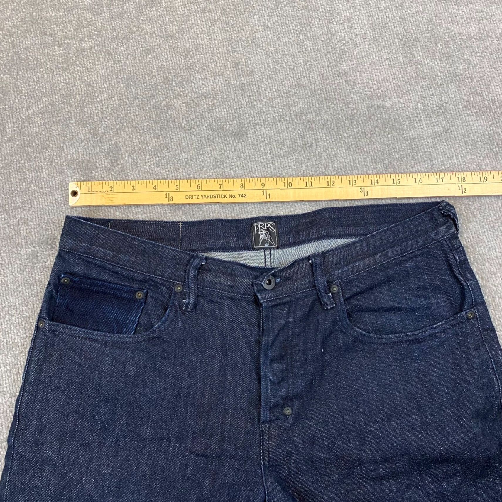 Prps PRPS Demon Jeans Mens 34x26 Blue Dark Wash Denim Pants Button Fly 5-Pocket Regular Size US 34 / EU 50 - 4 Thumbnail