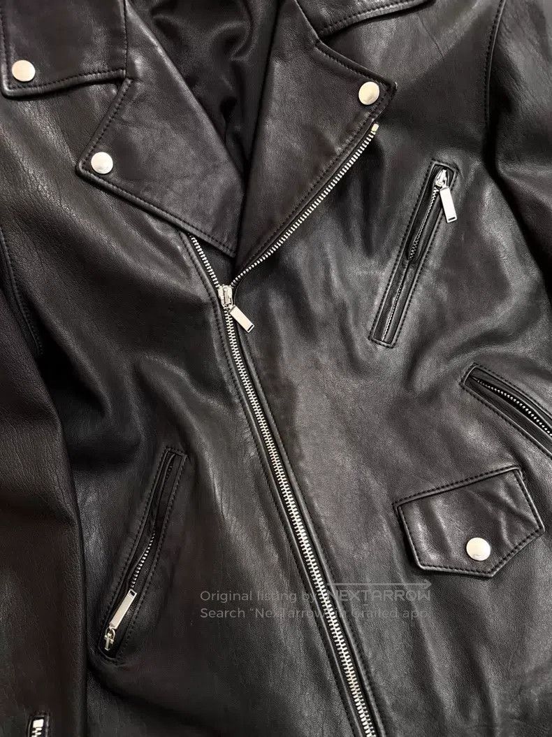 Saint Laurent Paris Saint Laurent Paris Diagonal Zip Sheepskin Leather Jacket Size XXS / US 00 / IT 34 - 4 Thumbnail