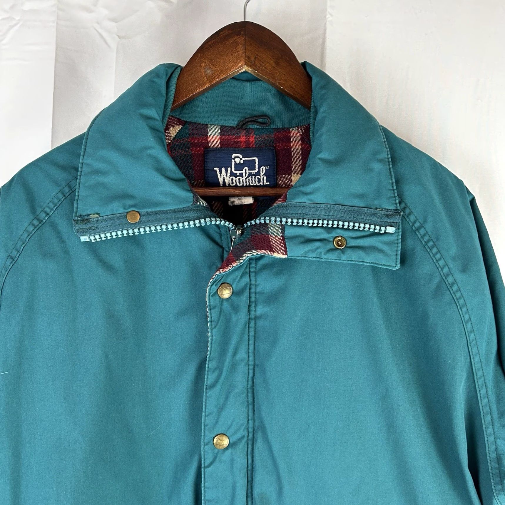 Vintage VINTAGE Woolrich Jacket Mens L Teal Parka Wool Blanket Lined 80s USA Made Chore Size US L / EU 52-54 / 3 - 2 Thumbnail