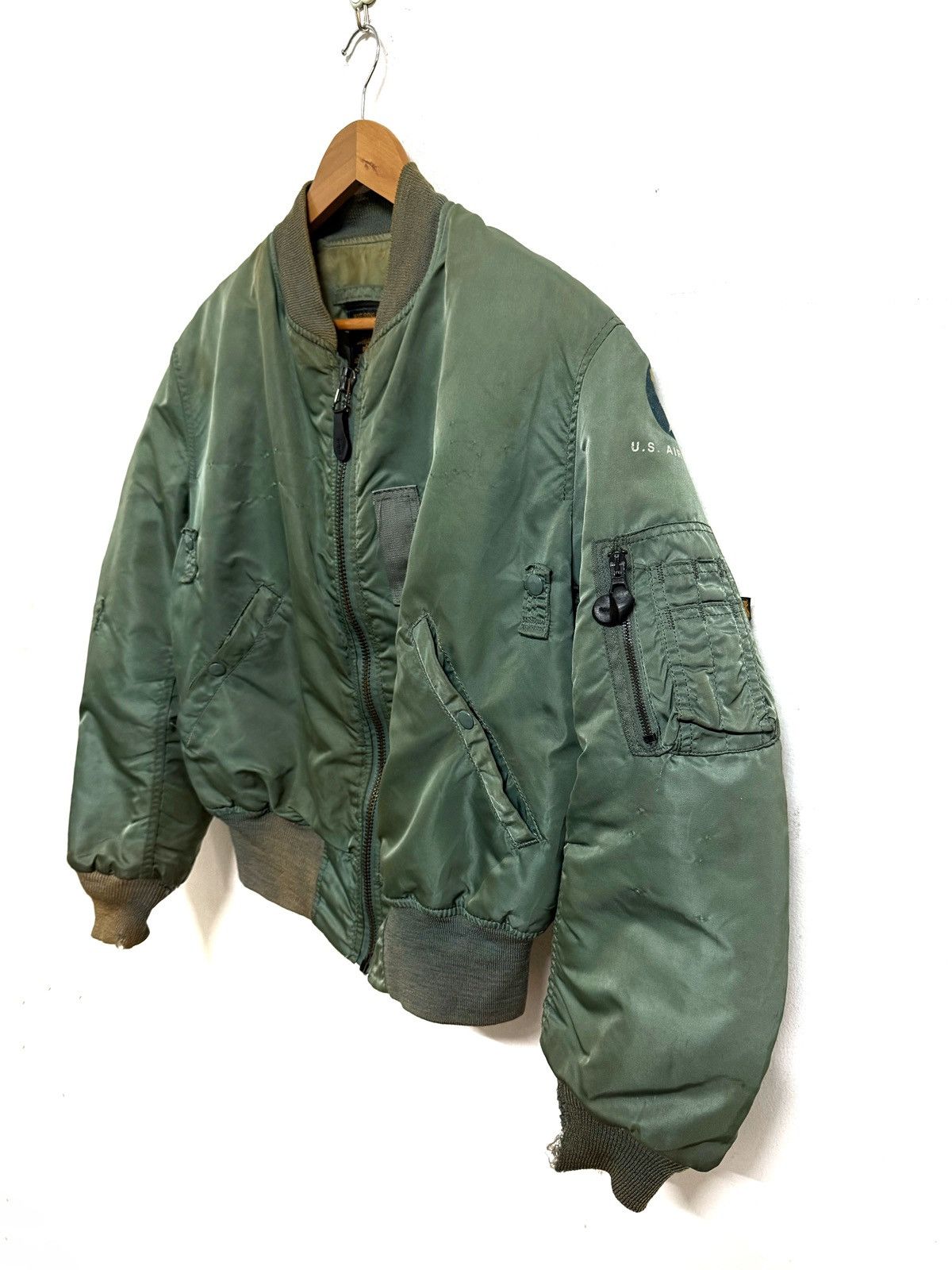 Alpha Industries × Vintage Alpha Industries MA-1 Paint Splatter Design Bomber Jacket Size US M / EU 48-50 / 2 - 3 Thumbnail