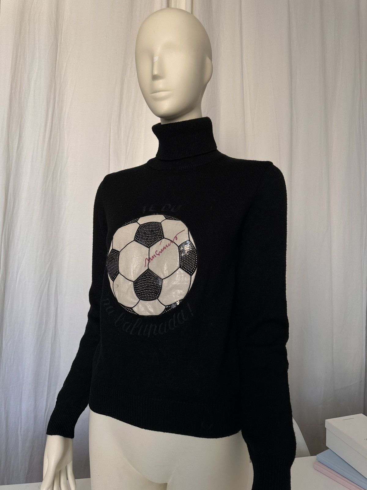 Moschino Moschino Jeans Sweater Soccer Ball 1990s Rosella Jardini Size M / US 6-8 / IT 42-44 - 5 Thumbnail