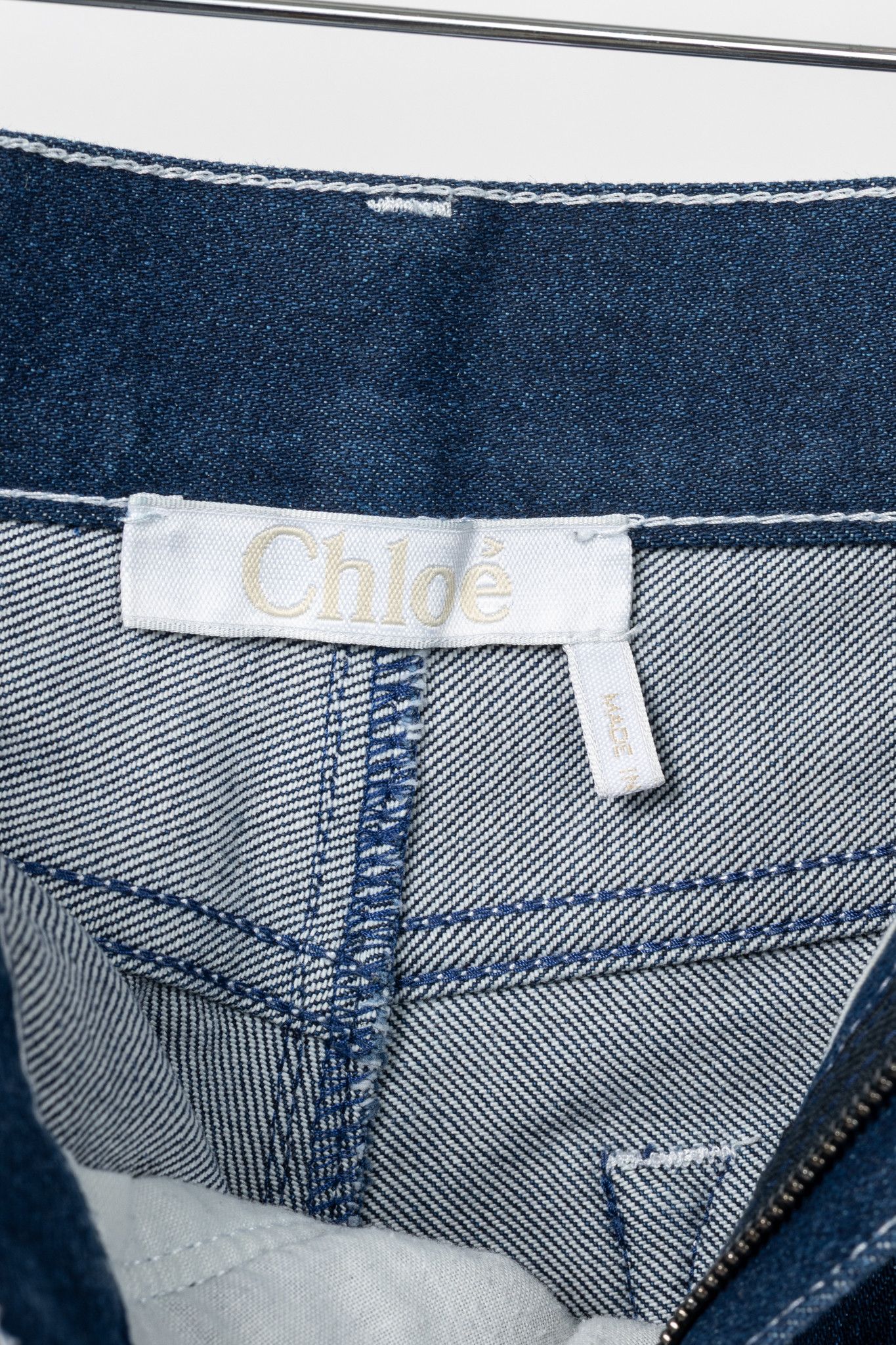 Chloe Chloe SS18 Runway Cotton Denim Cropped Circle-Stitch Jeans Size 28" / US 6 / IT 42 - 10 Thumbnail