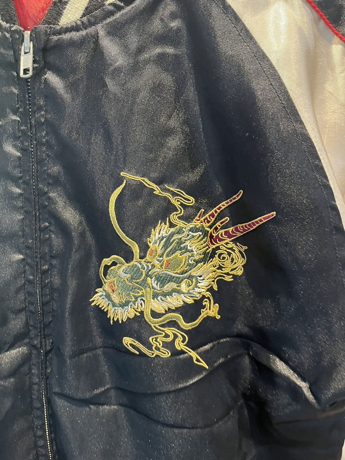 Japanese Brand × Vintage Vintage Dragon Satin Sukajan Size US XL / EU 56 / 4 - 4 Thumbnail