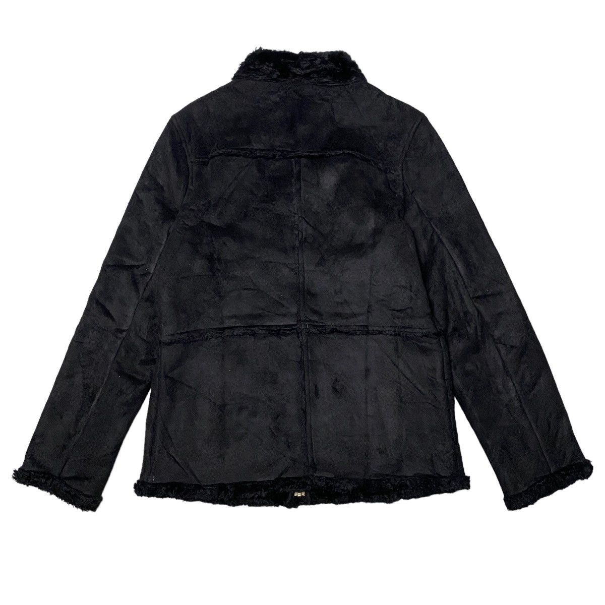 14th Addiction × If Six Was Nine × Japanese Brand 2000's PPFM Fur Faux Cross Suede Jacket Size US S / EU 44-46 / 1 - 2 Thumbnail