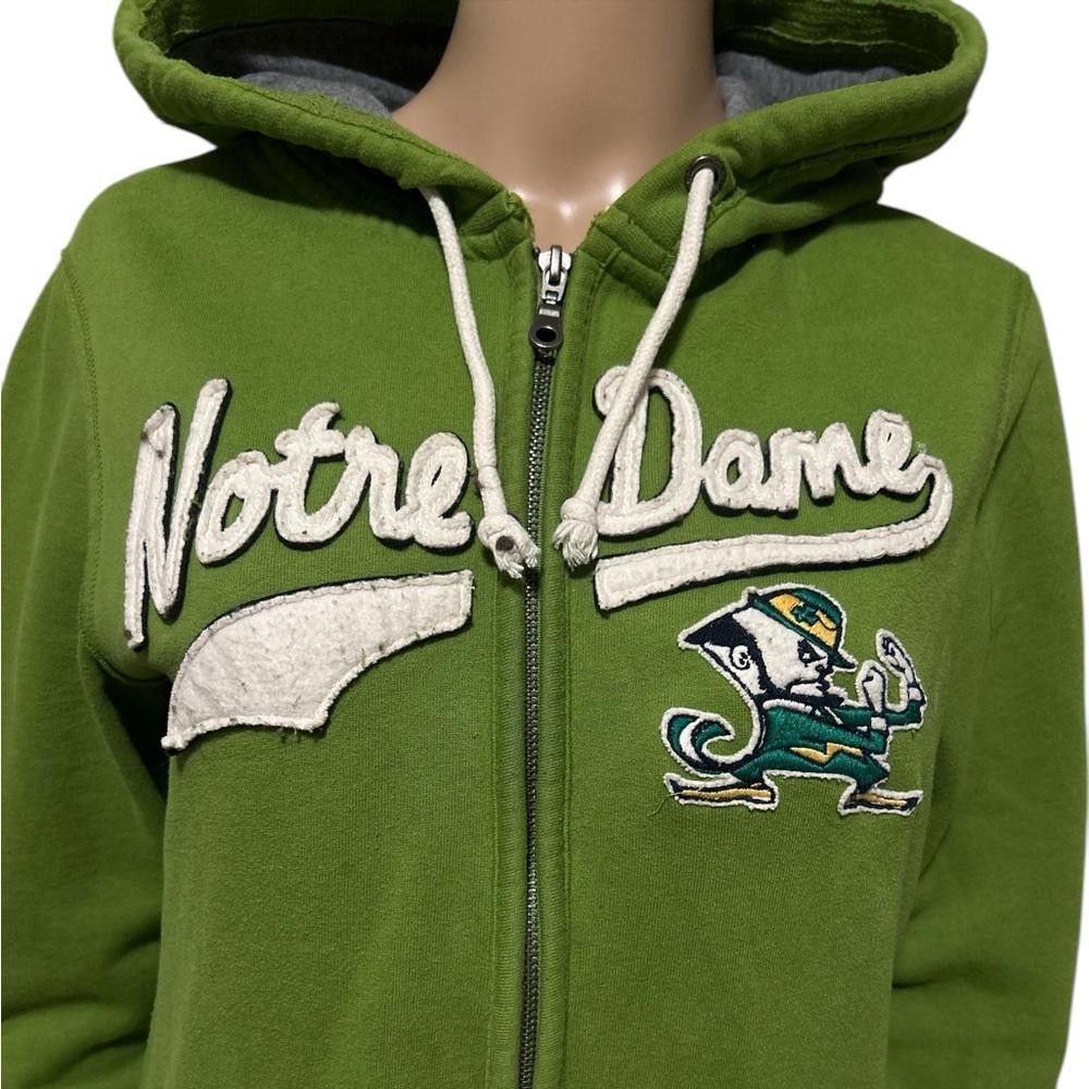 Designer Campus crew Notre Dame Fighting Irish Green Zip-Up Hoodie Size XL / US 12-14 / IT 48-50 - 2 Thumbnail