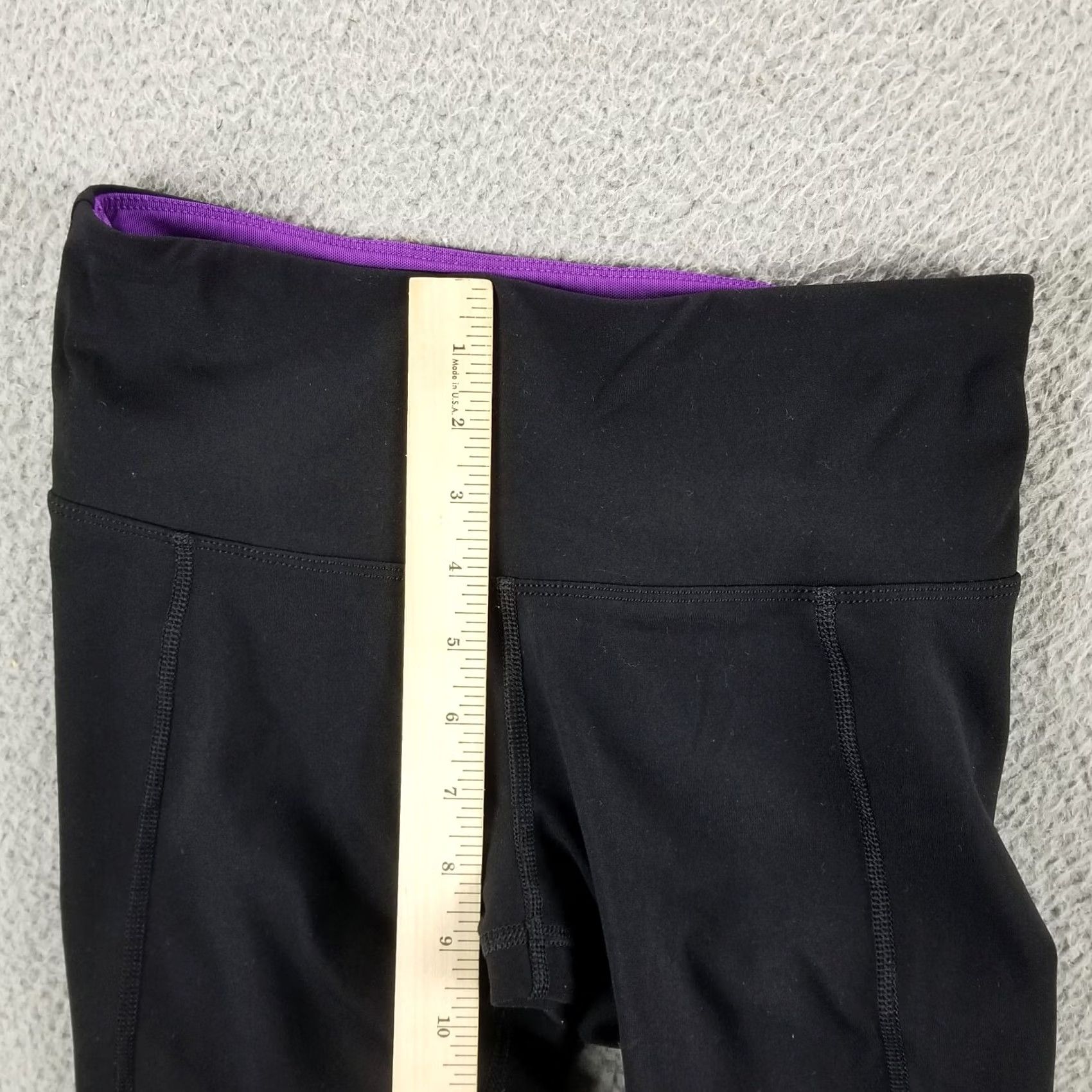 Vintage Lorna Jane Leggings Black Purple Size S Stretch Yoga Activewear Woman Small Size 28" / US 6 / IT 42 - 5 Thumbnail