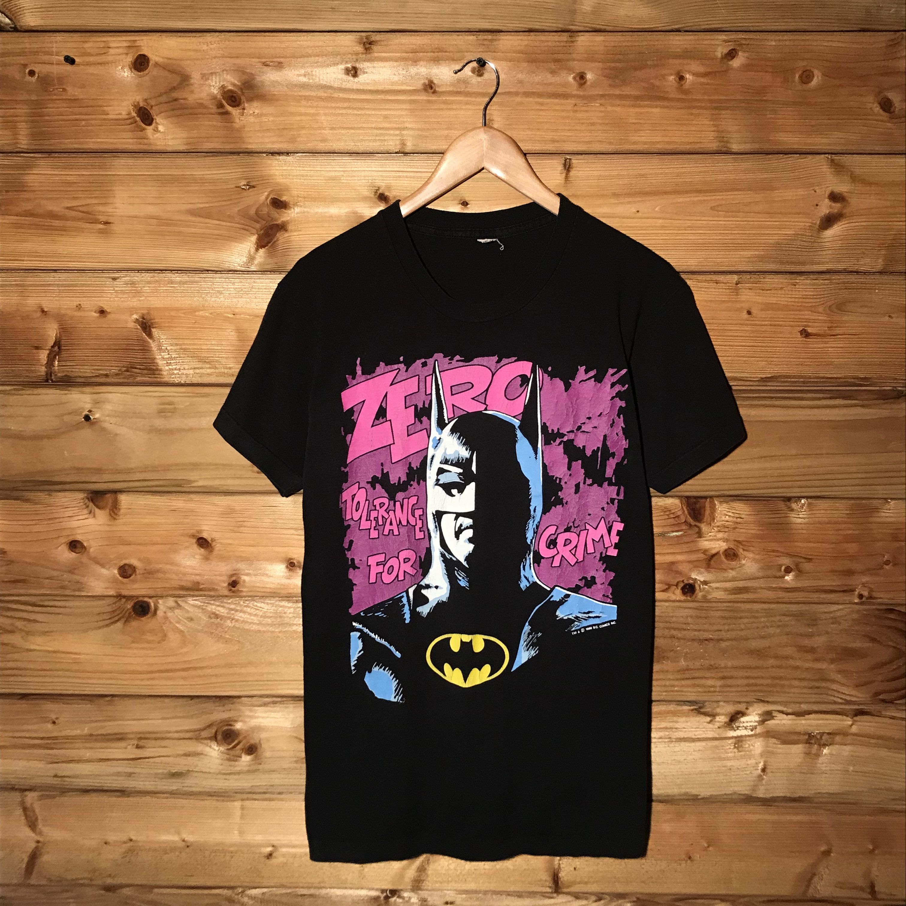 DC Comics × Vintage 1989 Batman Zero Tolerance For Crime t shirt Size US L / EU 52-54 / 3 - 1 Thumbnail