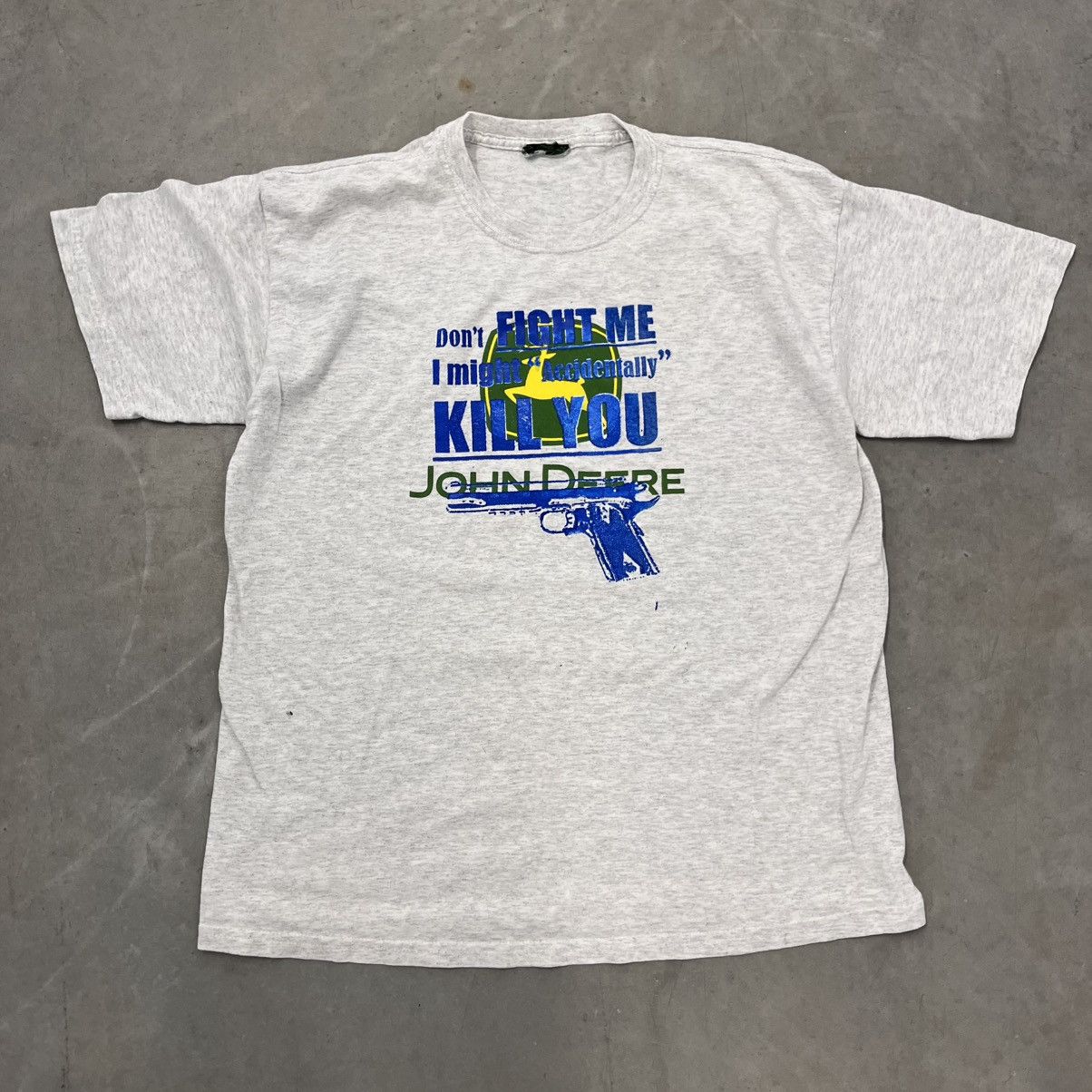 John Deere CRAZY Y2K Screen Print Joke Tee Don't Fight me John Deere M Size US M / EU 48-50 / 2 - 2 Thumbnail