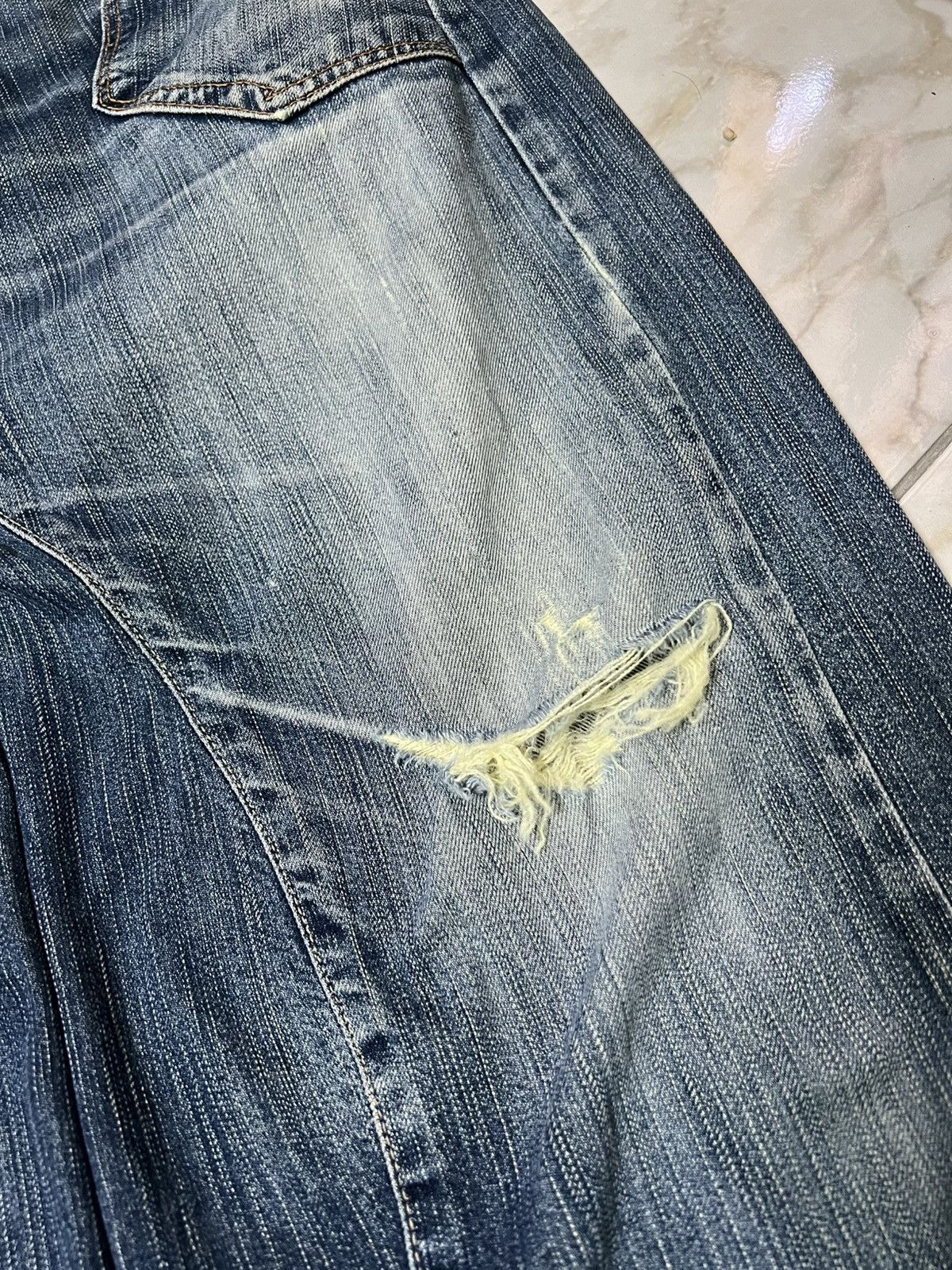 14th Addiction × Edwin × If Six Was Nine 💥Baggy💥Vintage Edwin E-Function Washed Distress Jean Size US 34 / EU 50 - 6 Thumbnail
