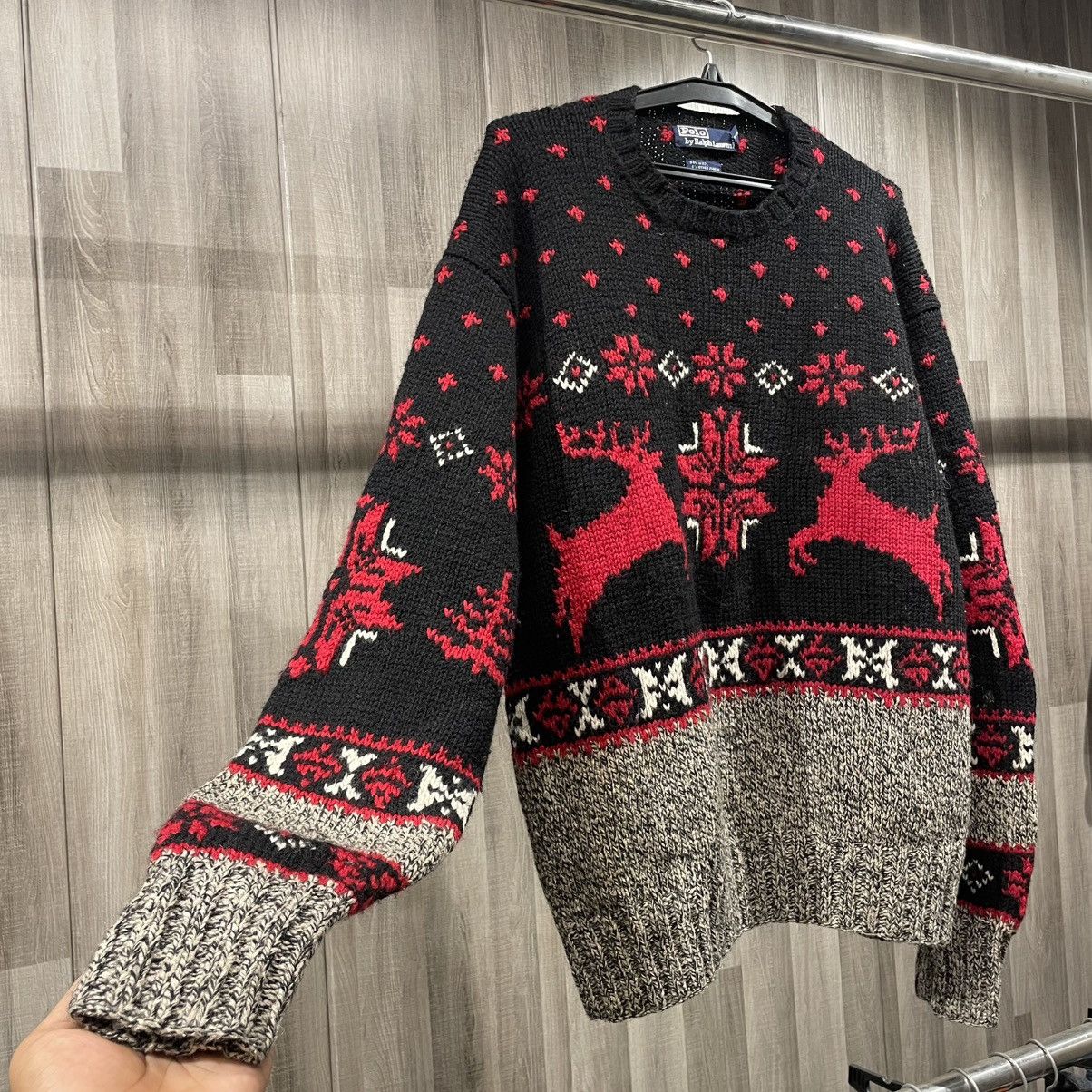 Ralph Lauren Vintage Polo Ralph Lauren Hand Knit Wool Reindeer Sweater Size US XL / EU 56 / 4 - 11 Thumbnail
