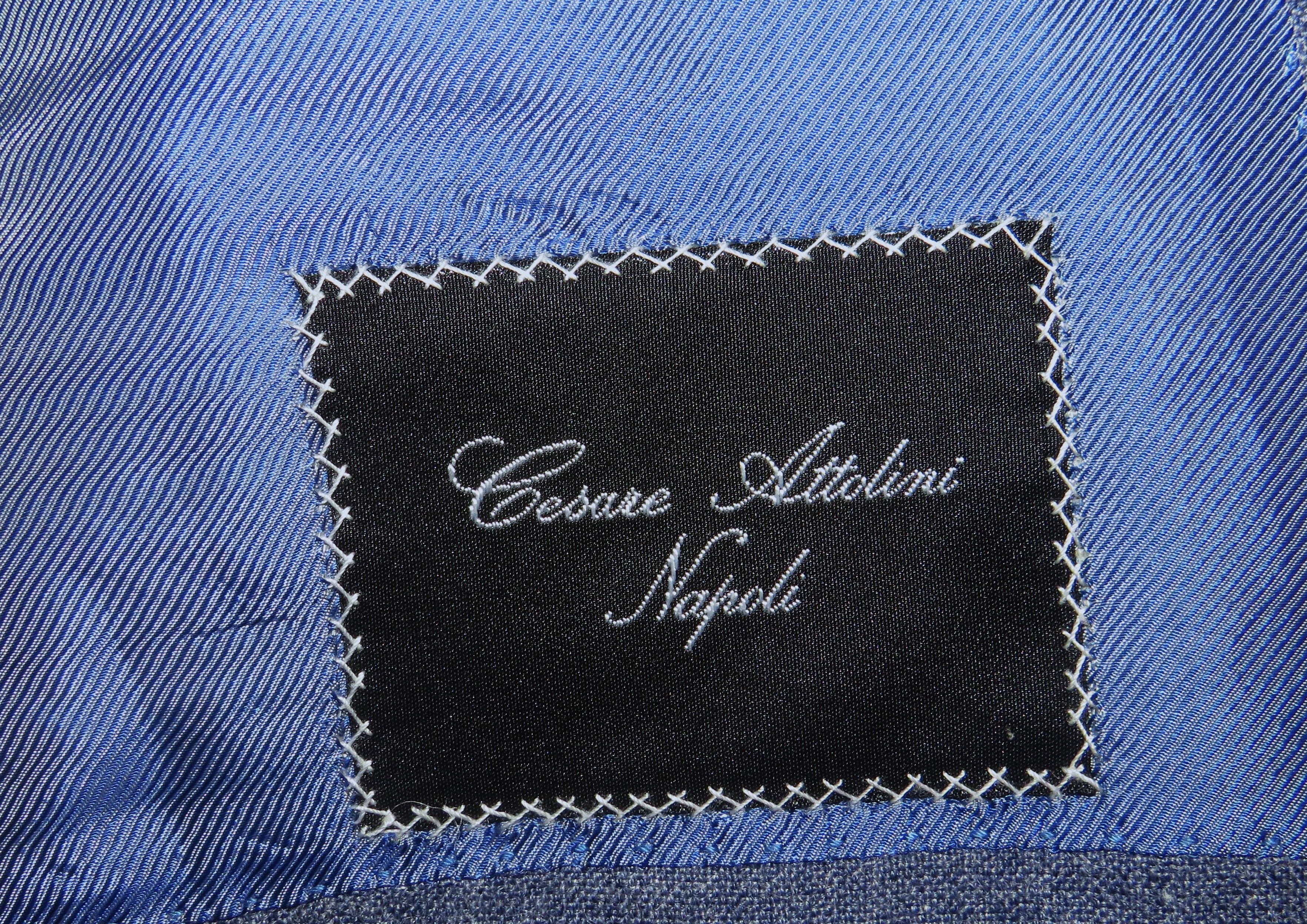 Cesare Attolini Pale Blue Chambray Cashmere Linen Three Button Blazer 48R Size 48R - 14 Thumbnail
