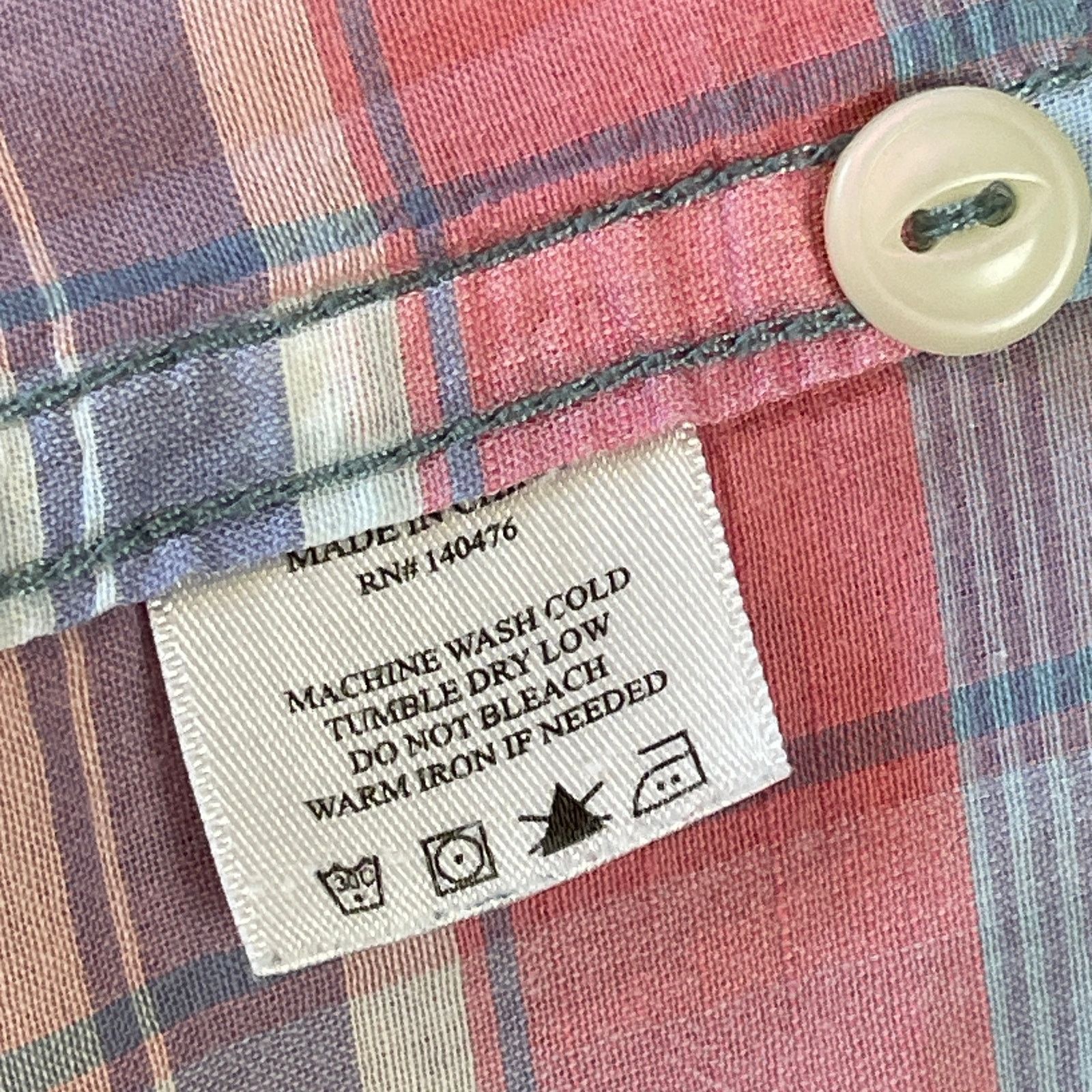 Faherty Faherty Plaid Short Sleeve Cotton Linen Blend Shirt Size Med Size US M / EU 48-50 / 2 - 4 Thumbnail