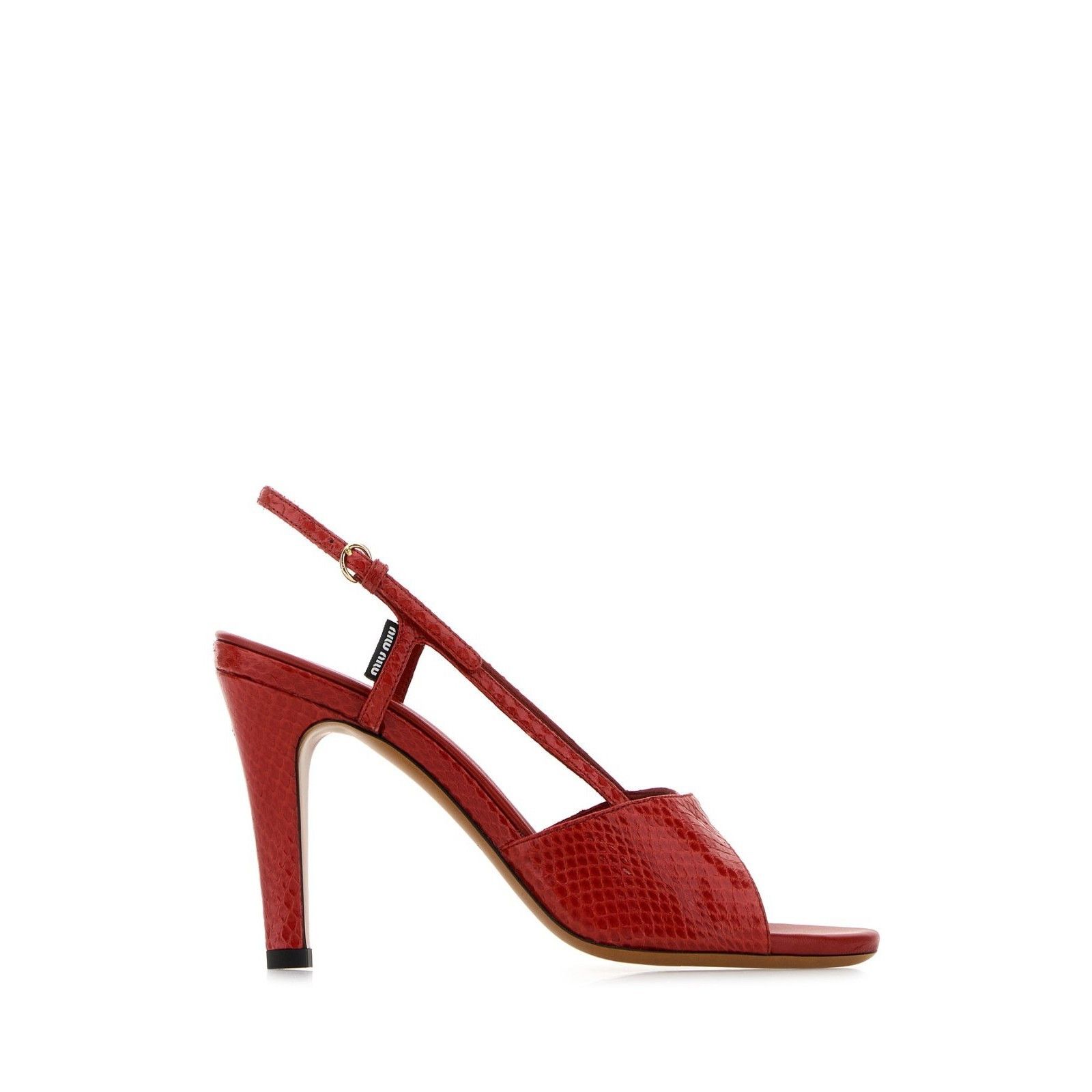 MIU MIU Red Leather 80mm Heel Sandals New & Authentic (Women