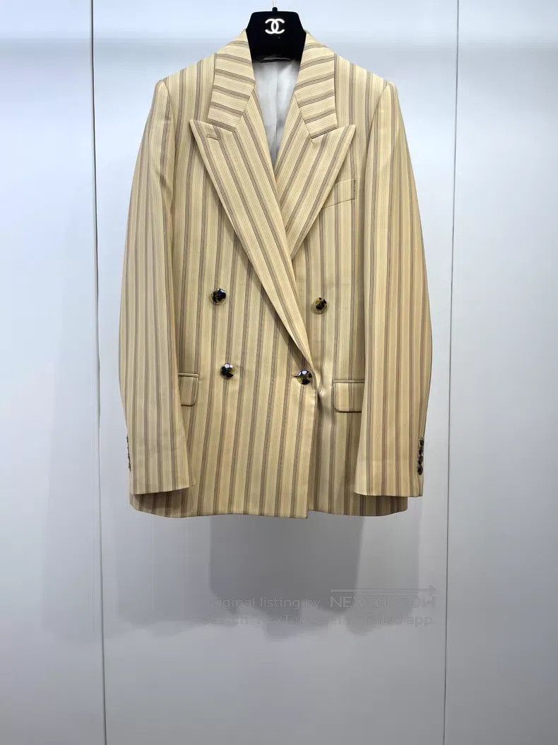 Acne Studios Acne Studios Yellow Striped Suit Jacket Size XXS / US 00 / IT 34 - 1 Thumbnail