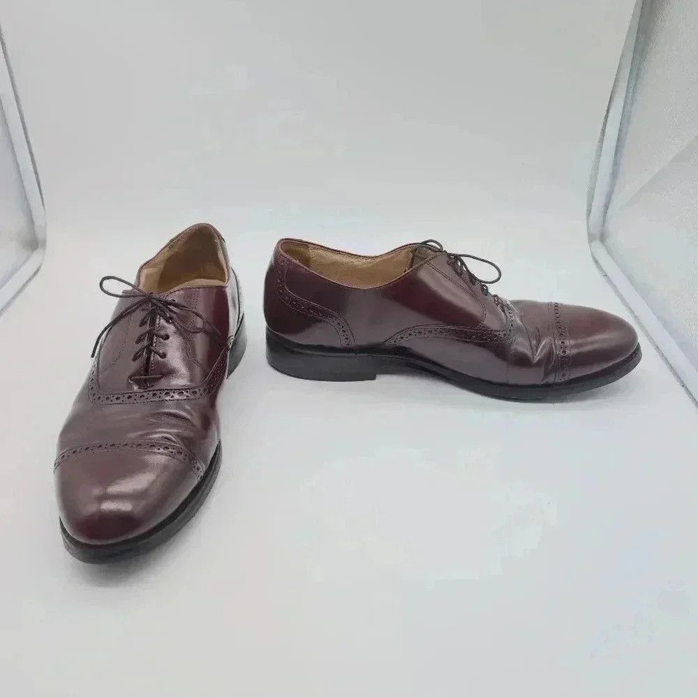 Bostonian Bostonian Impression 22028 Maroon leather cap toe dress shoe Size US 10 / EU 43 - 2 Thumbnail