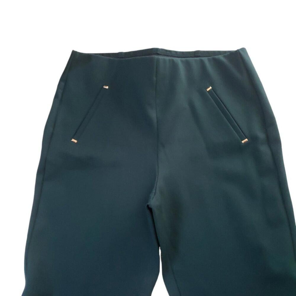 Chicos CT1787 Chico's Juliet Ponte Trim Detail Ankle Pant Green S Size 28" / US 6 / IT 42 - 3 Thumbnail