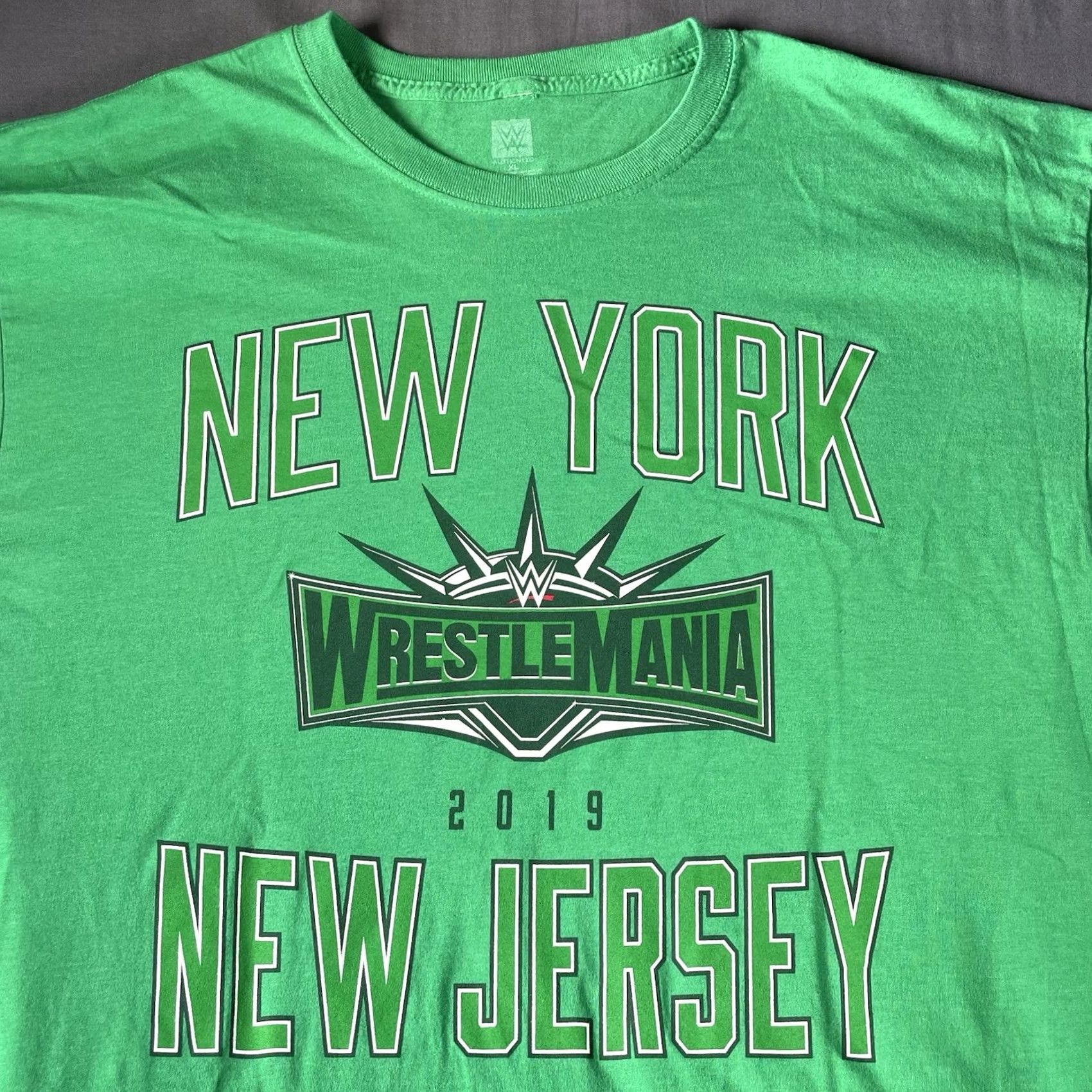 Vintage WWE WrestleMania Shirt Mens XL T-Shirt Green 2019 Wrestling NY NJ WWE Green Size US XL / EU 56 / 4 - 2 Thumbnail