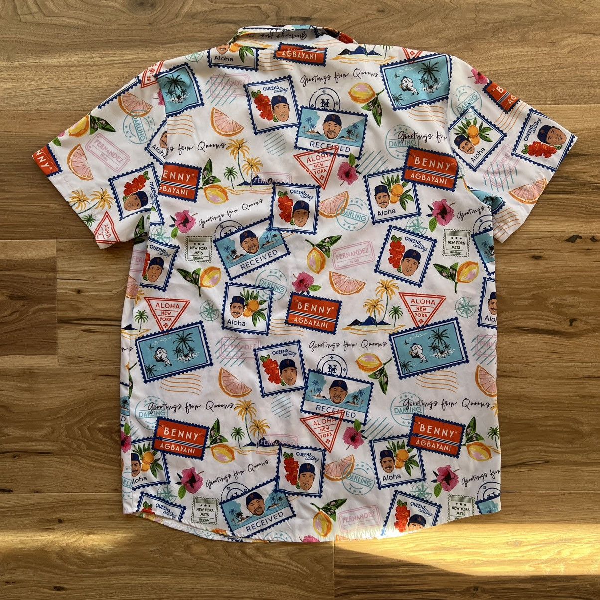 MLB New York Mets Hawaiian Shirt Benny Agbayani XL White Size US XL / EU 56 / 4 - 4 Thumbnail