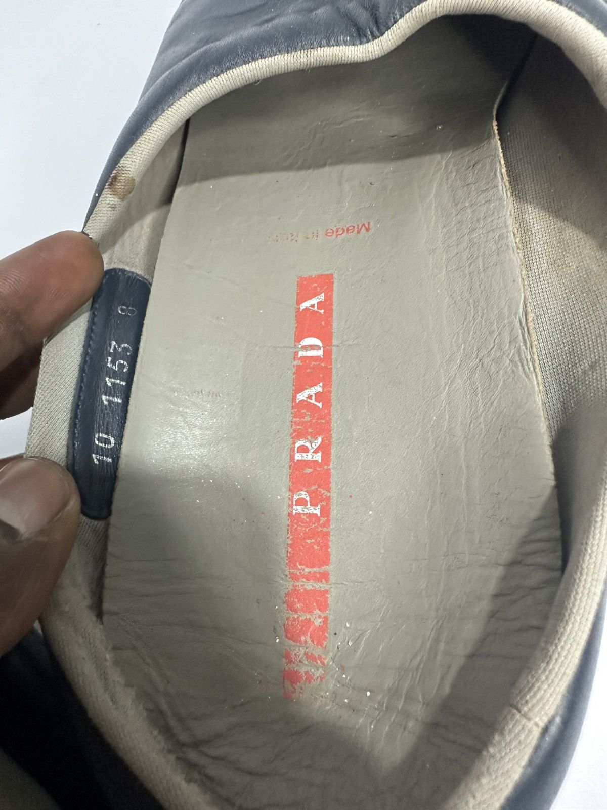 Prada Vintage 2000s Prada Blue Leather Slip-on Mules. Size US 8 / EU 41 - 7 Thumbnail