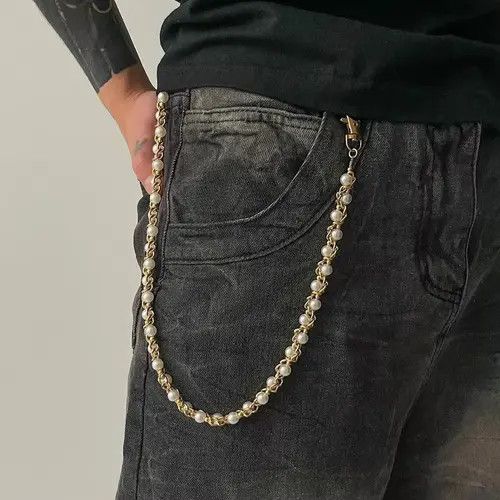 Other Imitation Pearl Wallet Chain, Pants Chain Size ONE SIZE - 2 Thumbnail