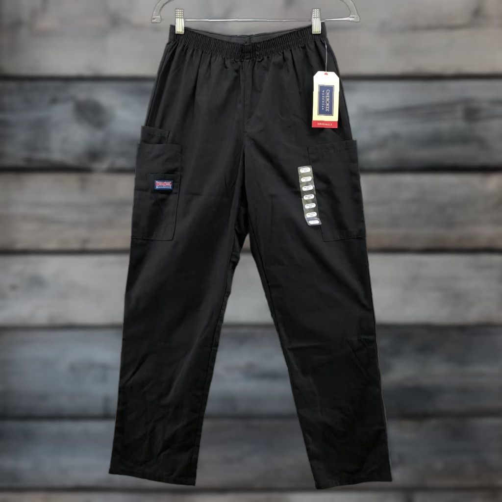 Cherokee Cherokee NWT Utility Scrub Pants Black Womens XS PXP Petite XSP Uniform Workwear Scrubs Pants Pockets Polyester Blend Pull On Size 26" / US 2 / IT 38 - 1 Thumbnail