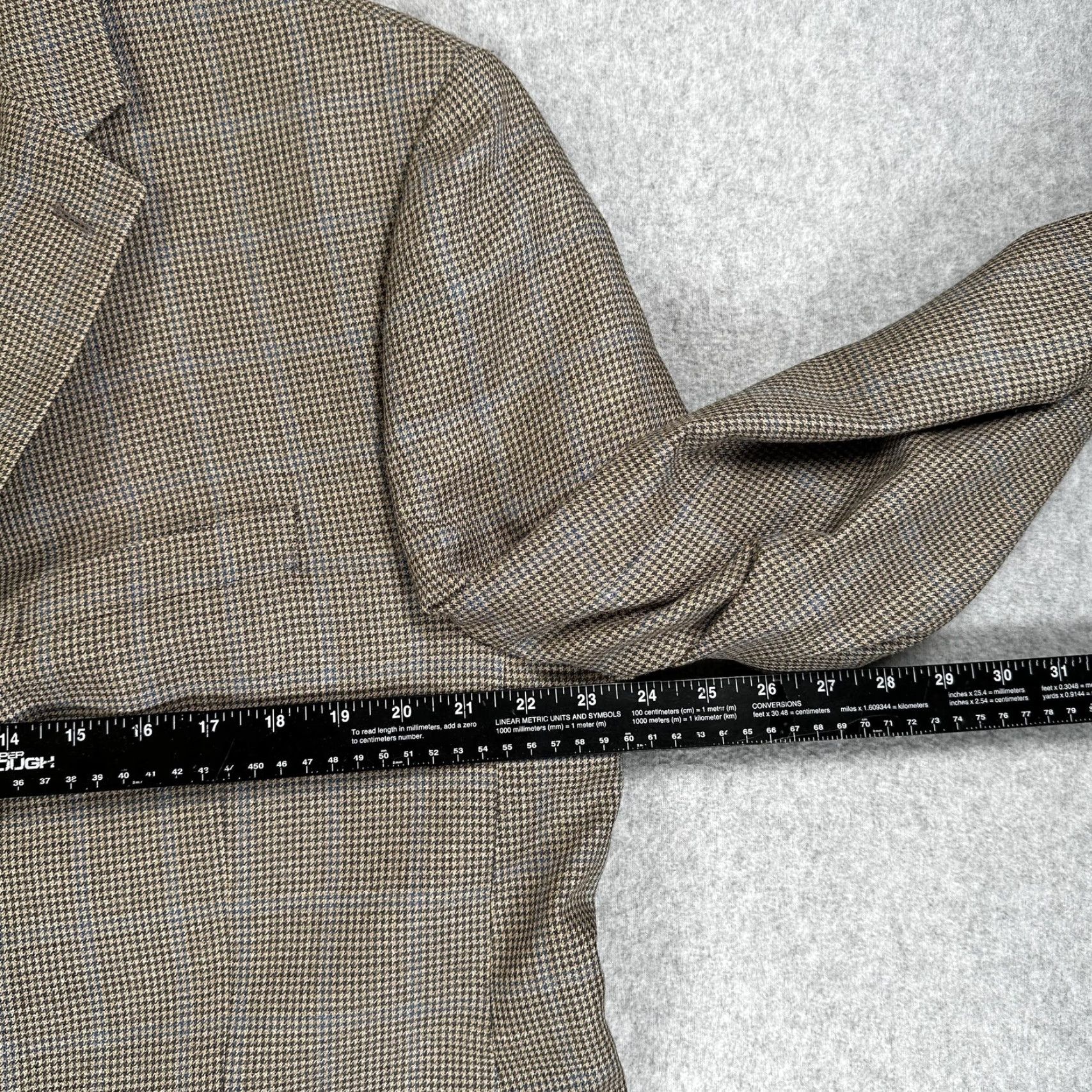 Ralph Lauren VINTAGE Ralph Lauren Blazer Sport Coat Mens 44 Brown Silk Wool Check Canada Tweed Size 44R - 6 Thumbnail