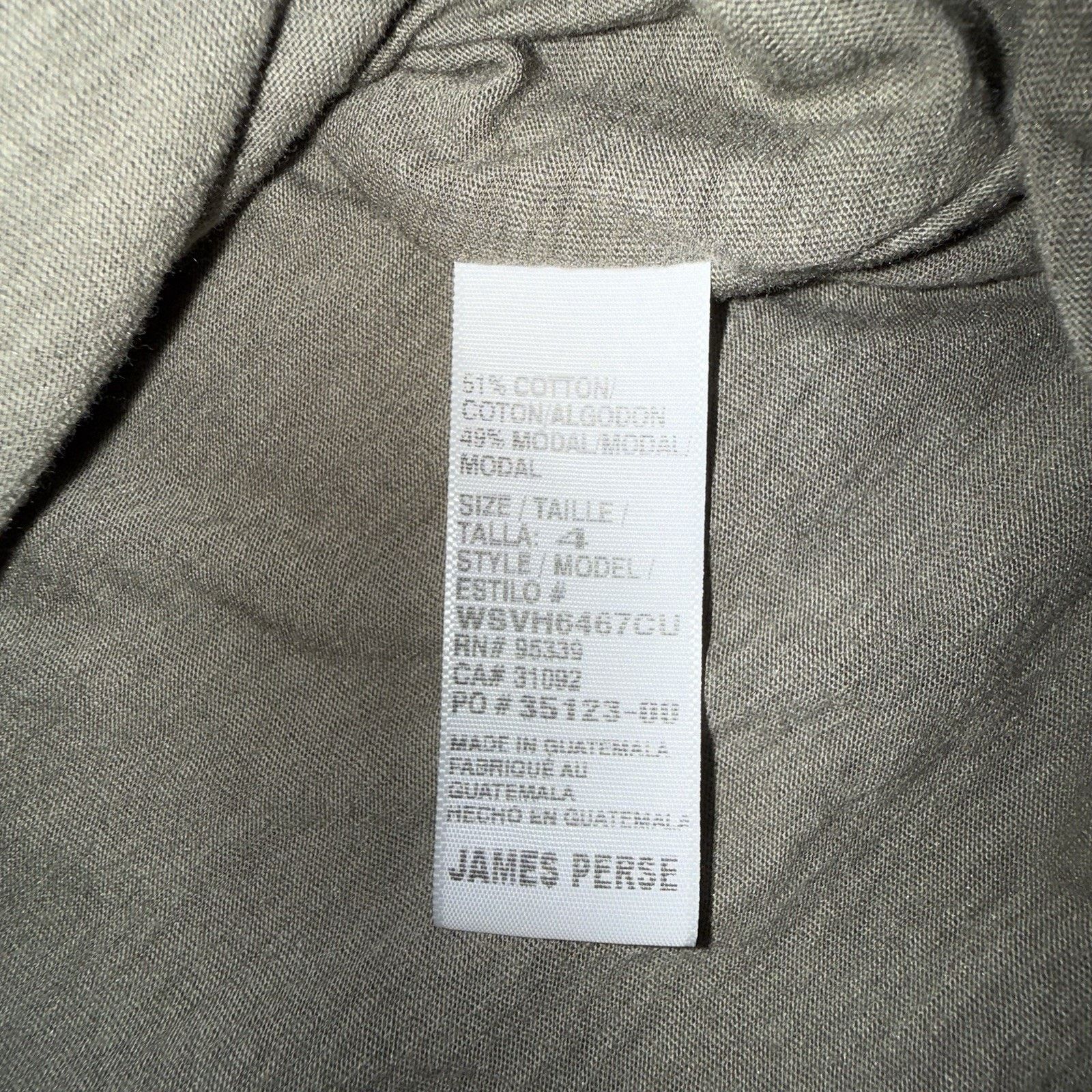 James Perse James Perse Olive Green Tunic Dress 4 Cotton Modal Classic Size S / US 4 / IT 40 - 9 Thumbnail