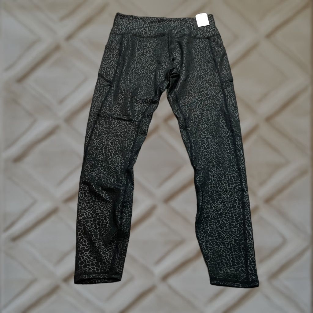 Vintage Zoano Leggings Womens M Black Leopard Print Yoga Stretch Pants New Size 32" / US 10 / IT 46 - 1 Thumbnail