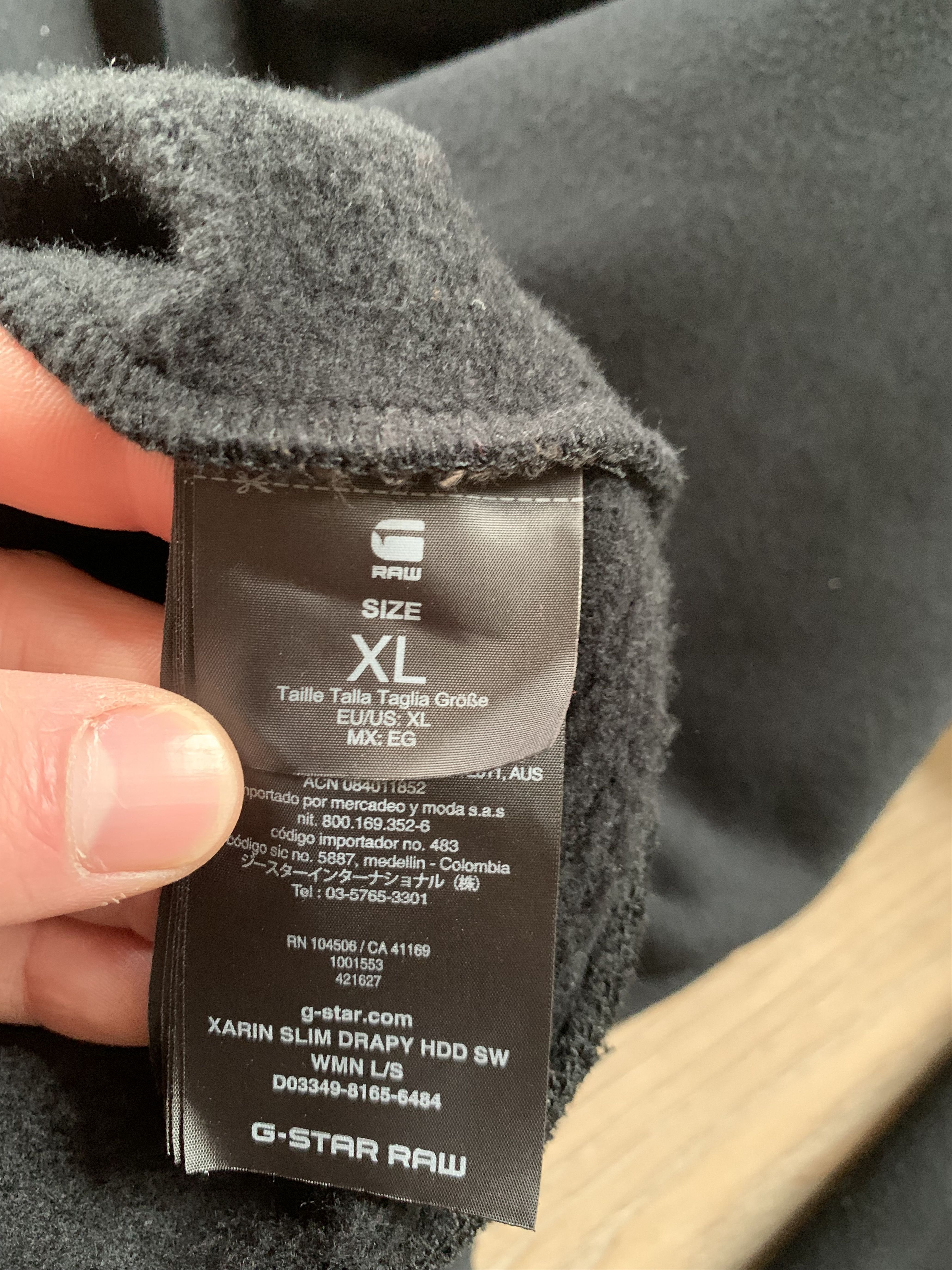 Designer × G-Star Womens G-Star Raw Xarin Slim Drapy Hdd Black Hoodie Size XL / US 12-14 / IT 48-50 - 7 Thumbnail