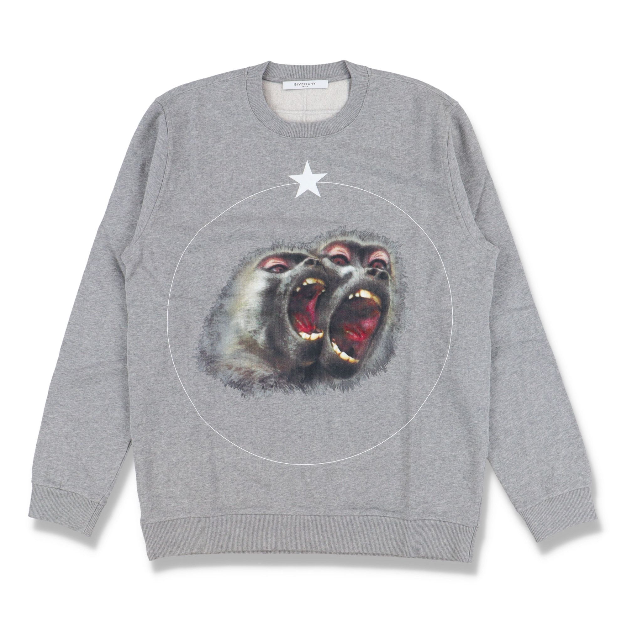 Image of Givenchy Grey Monkey Brothers Sweatshirt, Men's (Size XS)