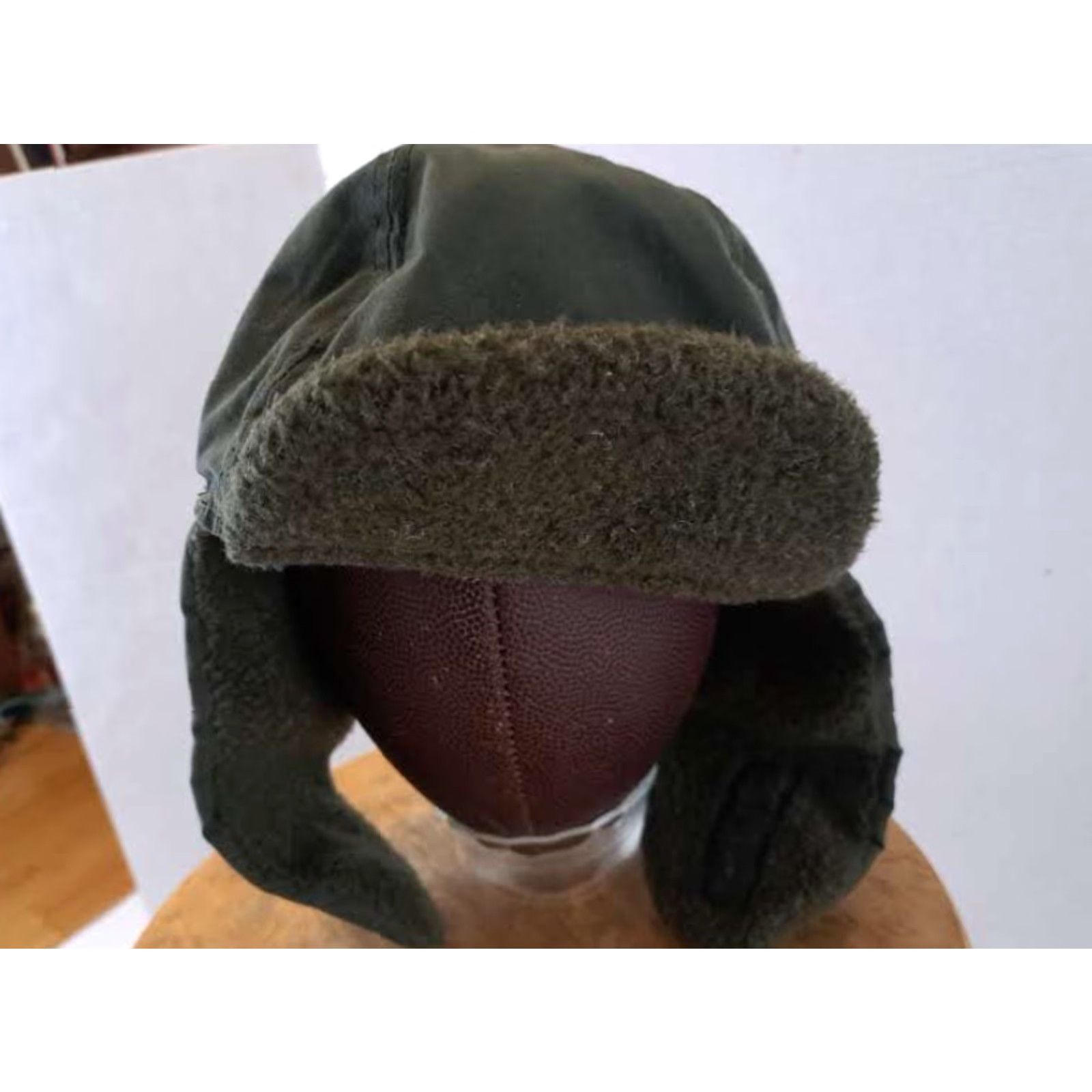 Vintage VINTAGE Broner Skull Cap Insulated Military Style with Adjustable Chin Strap Ear Flap Green Men Canvas Cotton Winter Size Adjustable 7 1/2 Large Size ONE SIZE - 4 Thumbnail
