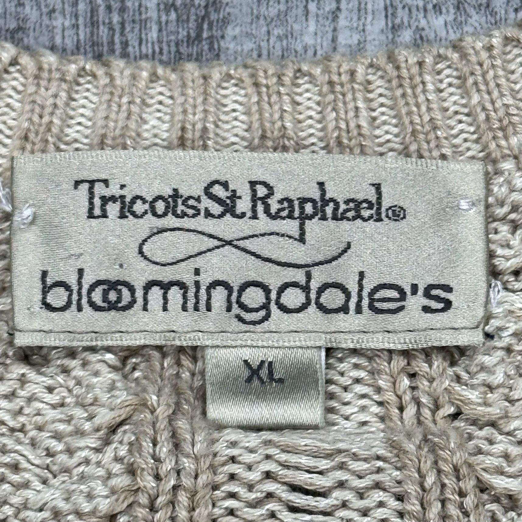 Vintage VINTAGE Tricots St Raphael Men's Cable Knit Sweater XL Beige 80s Classic Preppy All Seasons Size US XL / EU 56 / 4 - 3 Thumbnail