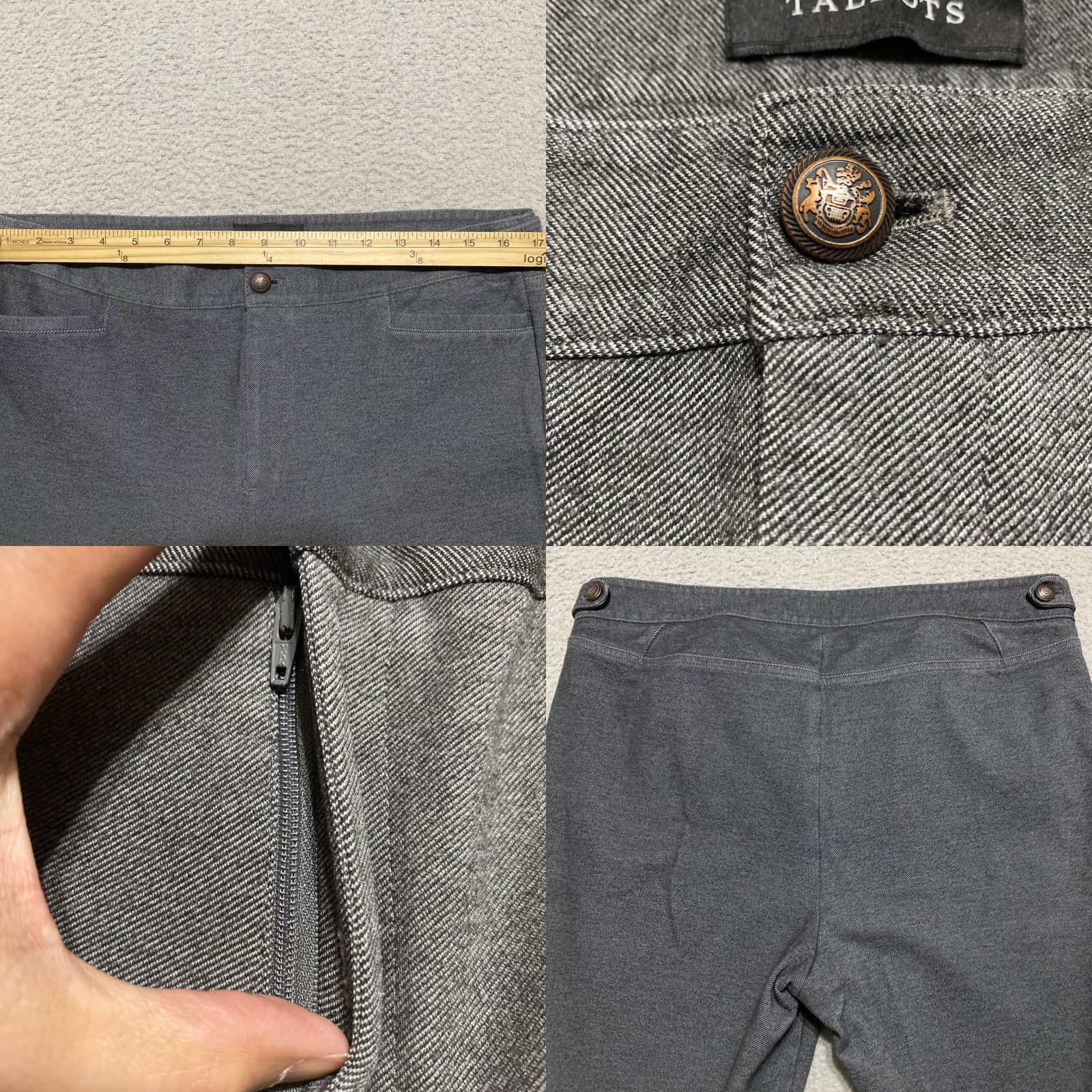 Talbots Talbots Womens Pants 12 Gray Skinny Ankle Stretch Regular 26in Inseam Office Business Casual Fall Spring Summer Winter Pattern Solid 90s Preppy Womens Size 34" / US 12 / IT 48 - 8 Thumbnail
