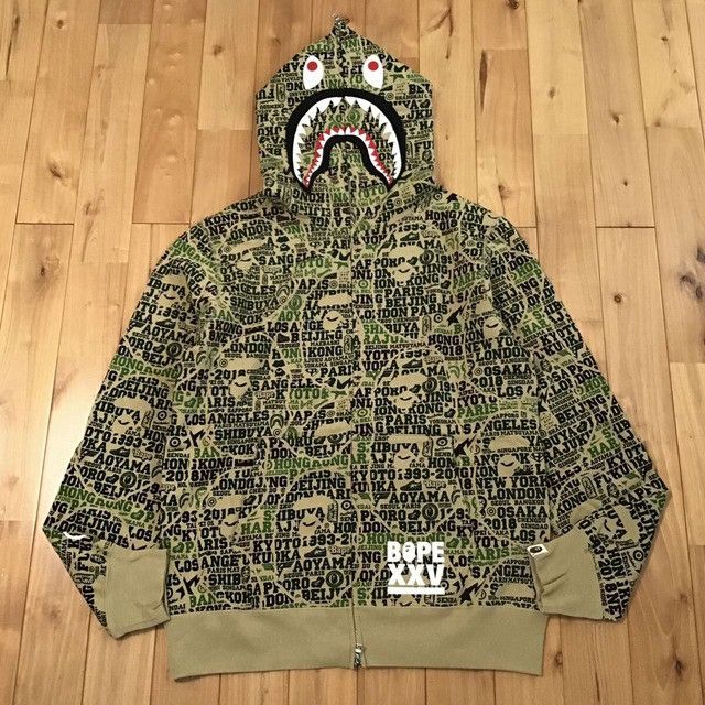 Bape BAPE XXV CITIES CAMO shark full zip hoodie a bathing ape Size US XL / EU 56 / 4 - 1 Thumbnail