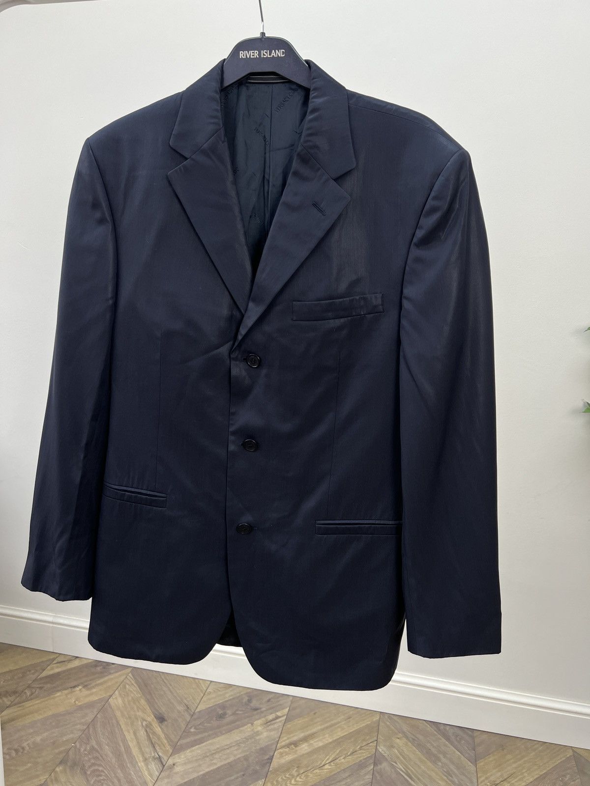 Versace Vintage Versace Classic V2 Navy Blazer Jacket Men’s 3-Button Size 52R - 3 Thumbnail